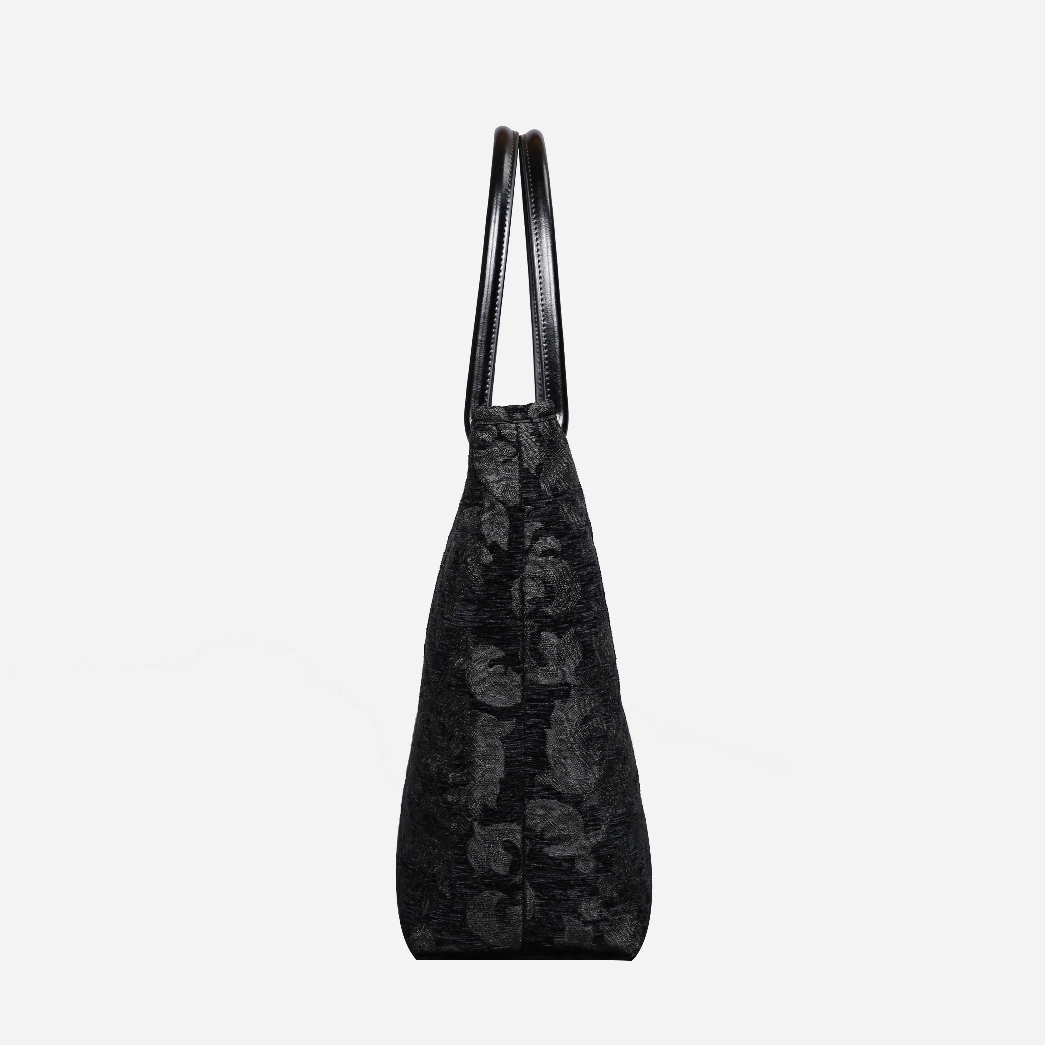 Victorian Blossom BLK/BLK Carpet Tote Shopper  Carpetbag of America side