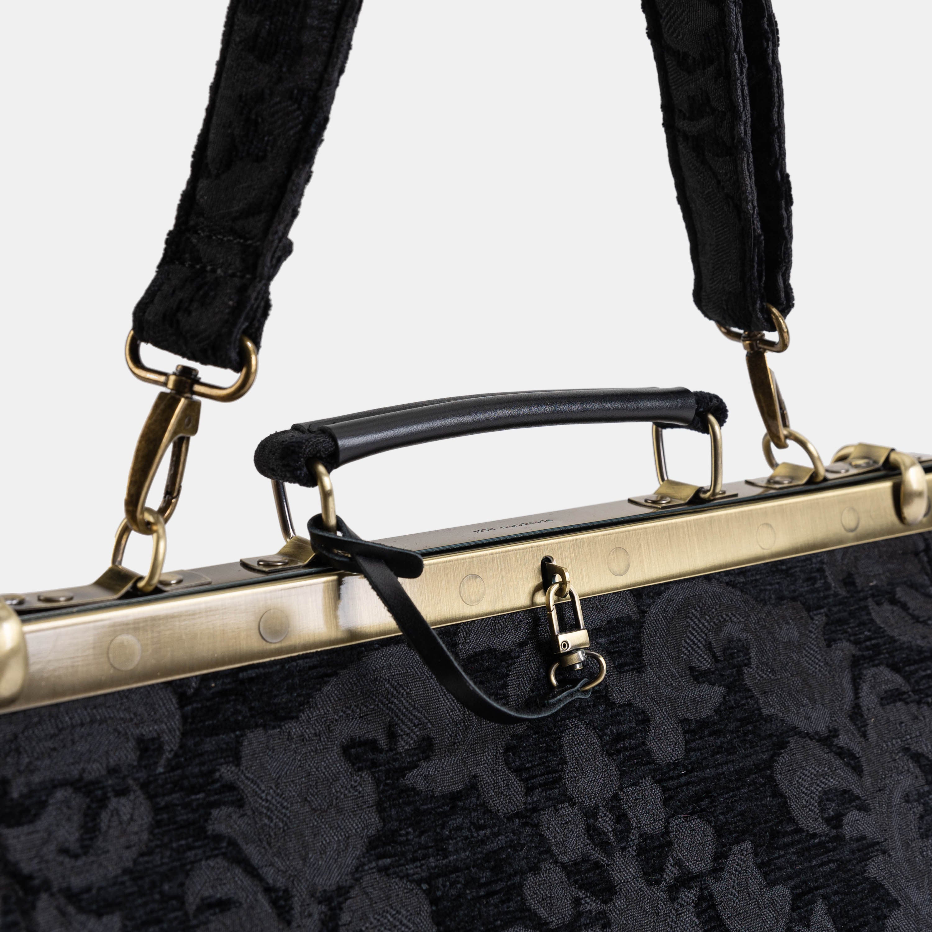 Victorian Blossom Black/Black Celine Carpet Gladstone Bag of America handle