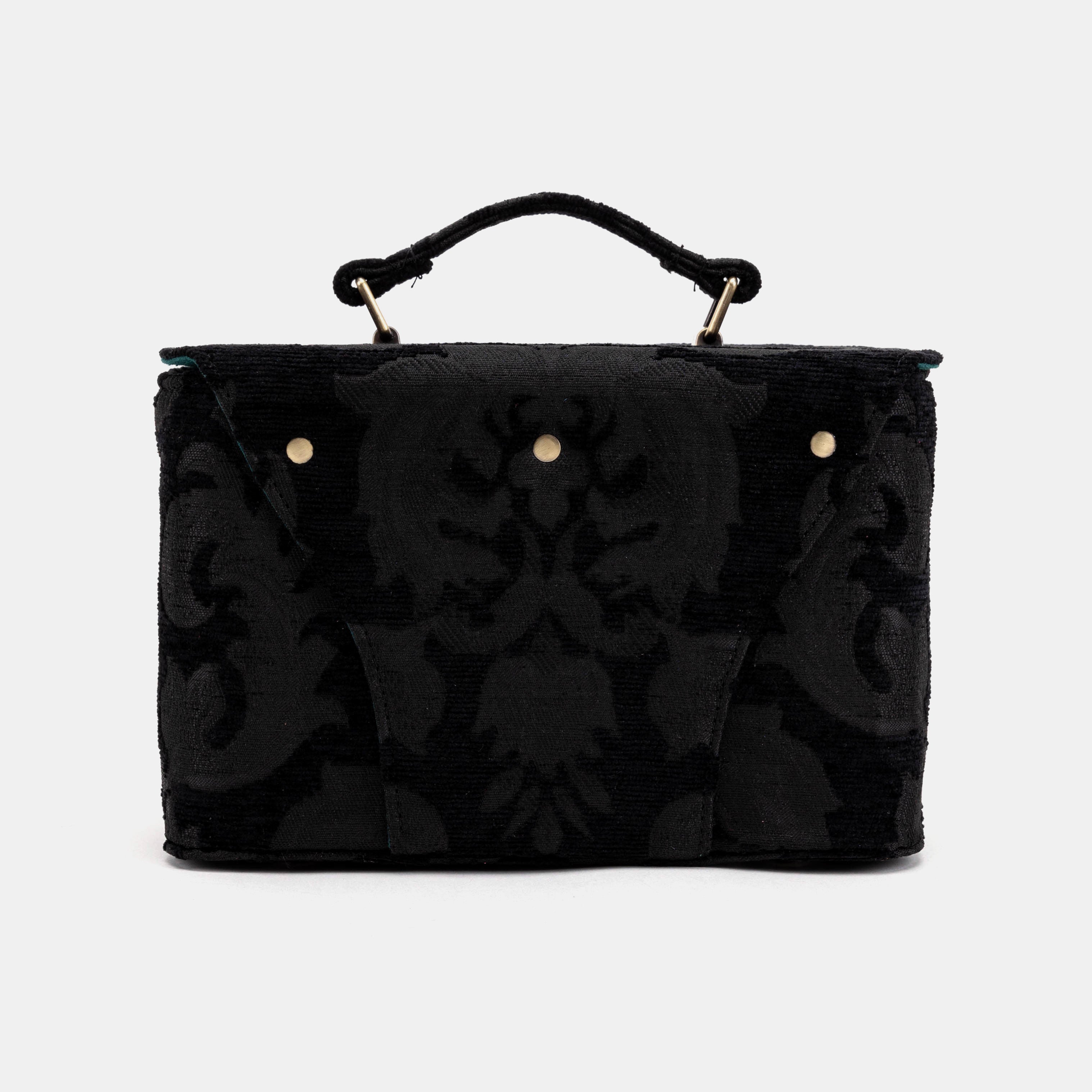 Victorian Blossom Black/Black Clara Medium Train Case of America back