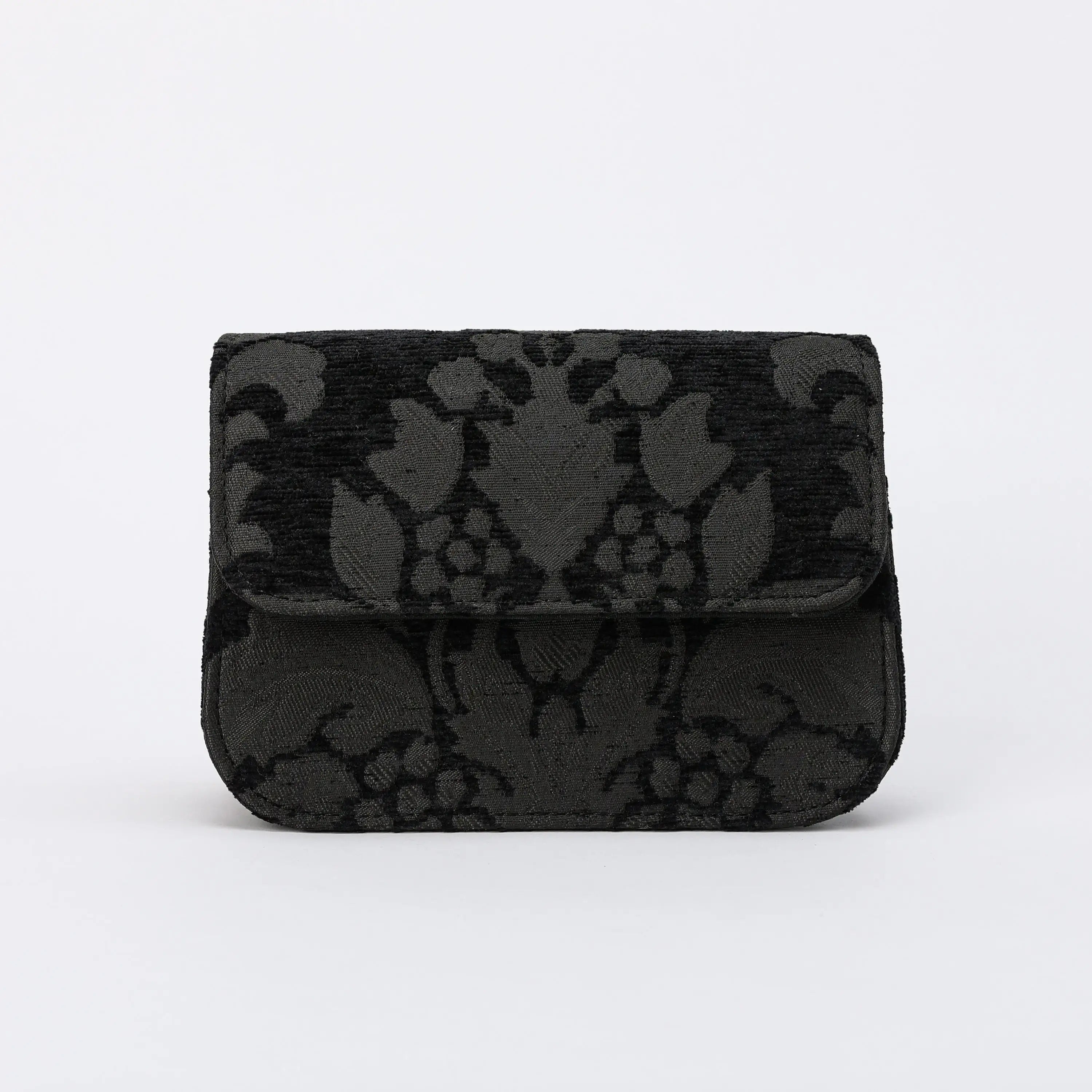 Victorian Blossom blk Flap Crossbody Bag carpet bag of America without shoulder strap