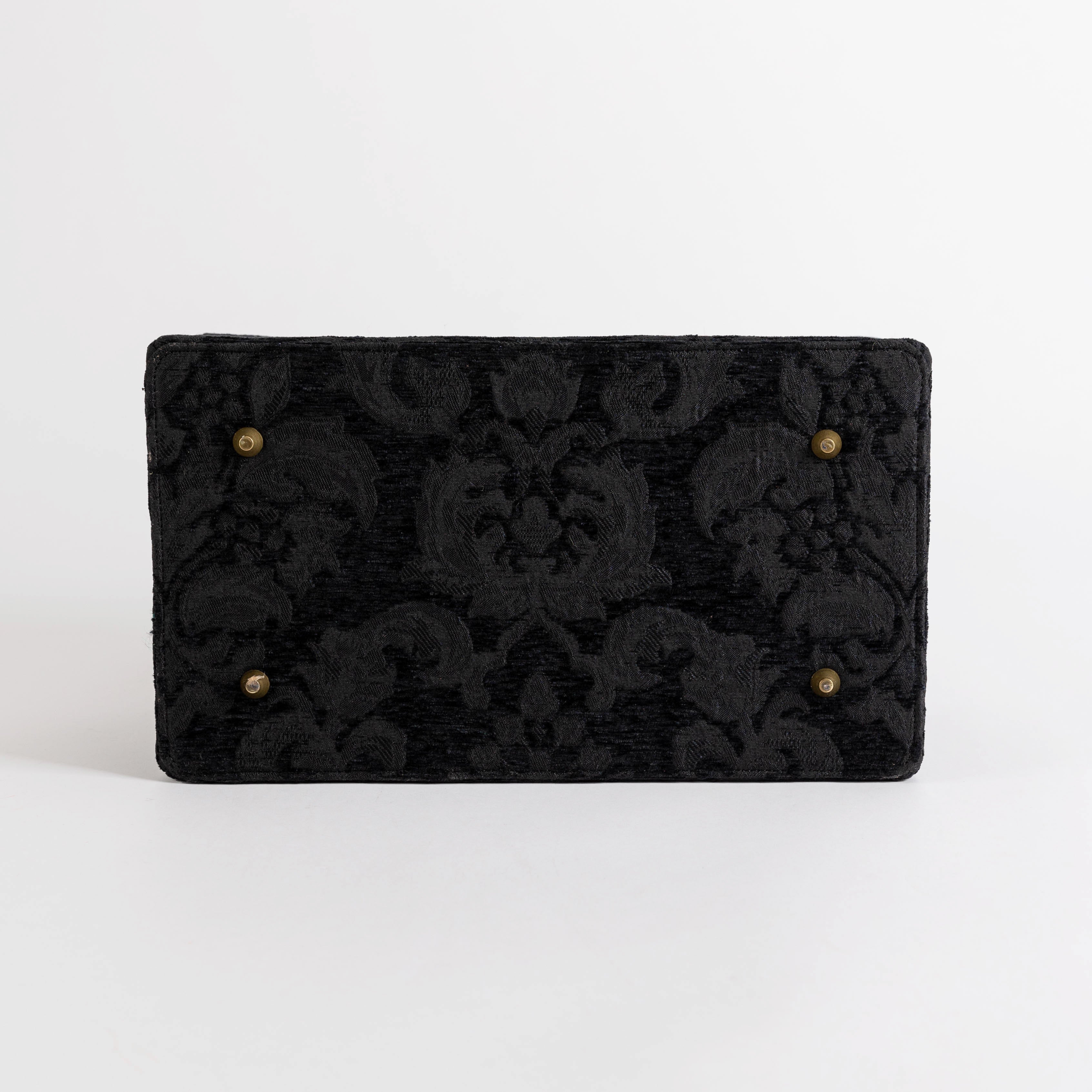 Victorian Blossom Black/Black Genevieve Carpet Gladstone Bag of America bottom