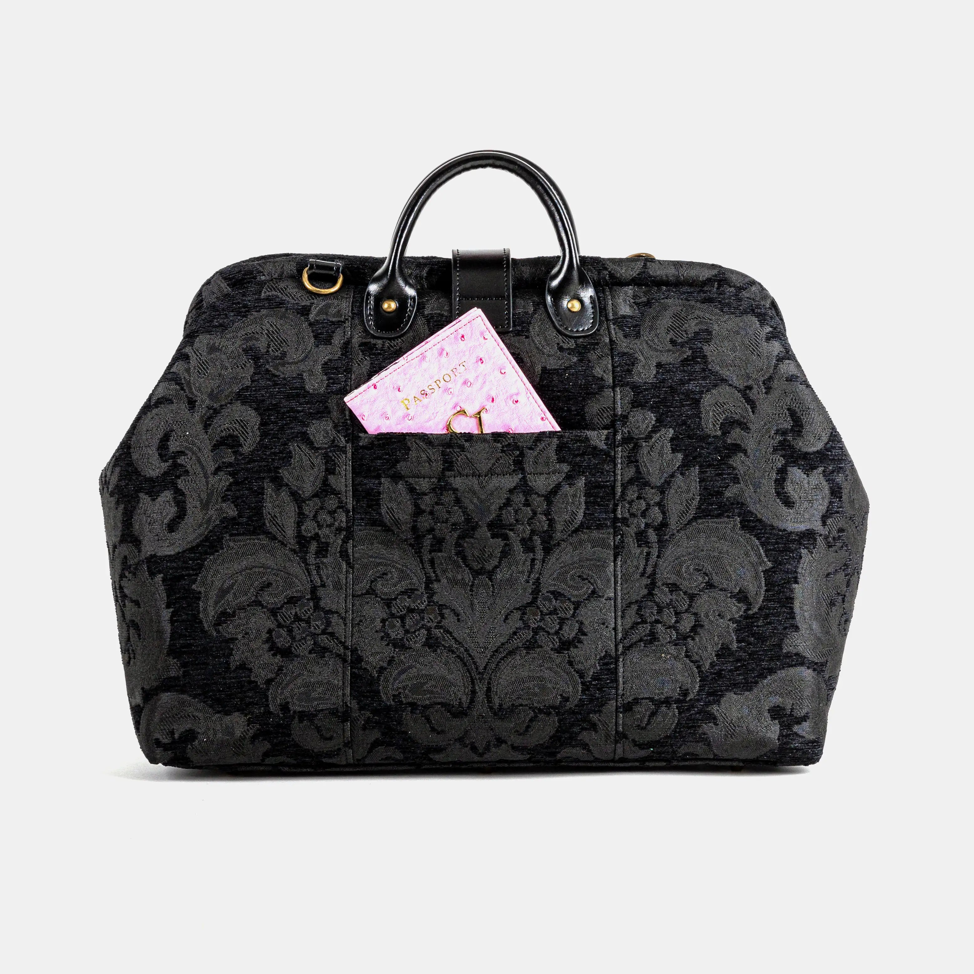 Victorian Blossom Black/Black Laptop Work Bag  of America back