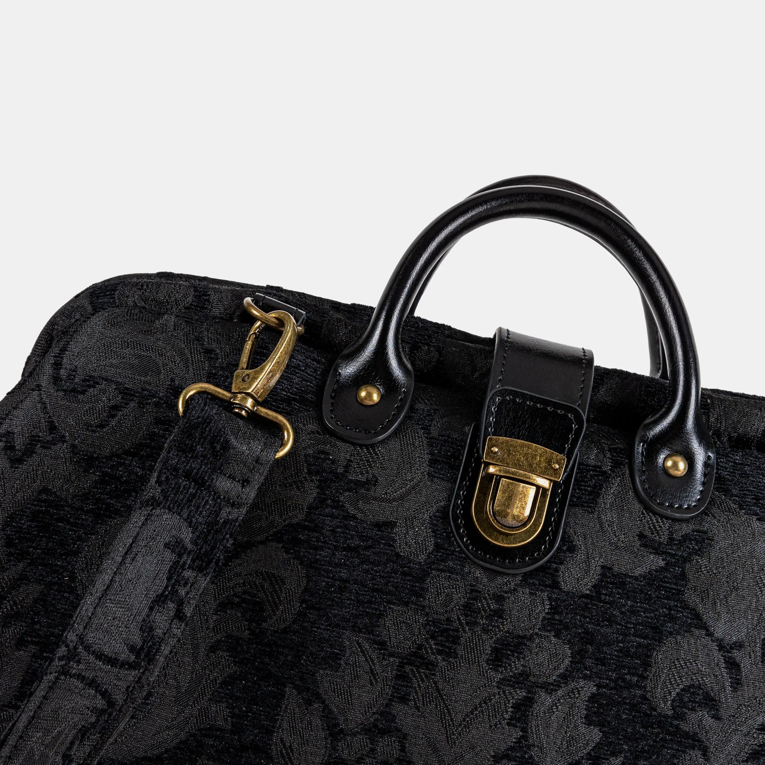 Victorian Blossom Black/Black Laptop Work Bag  of America detail