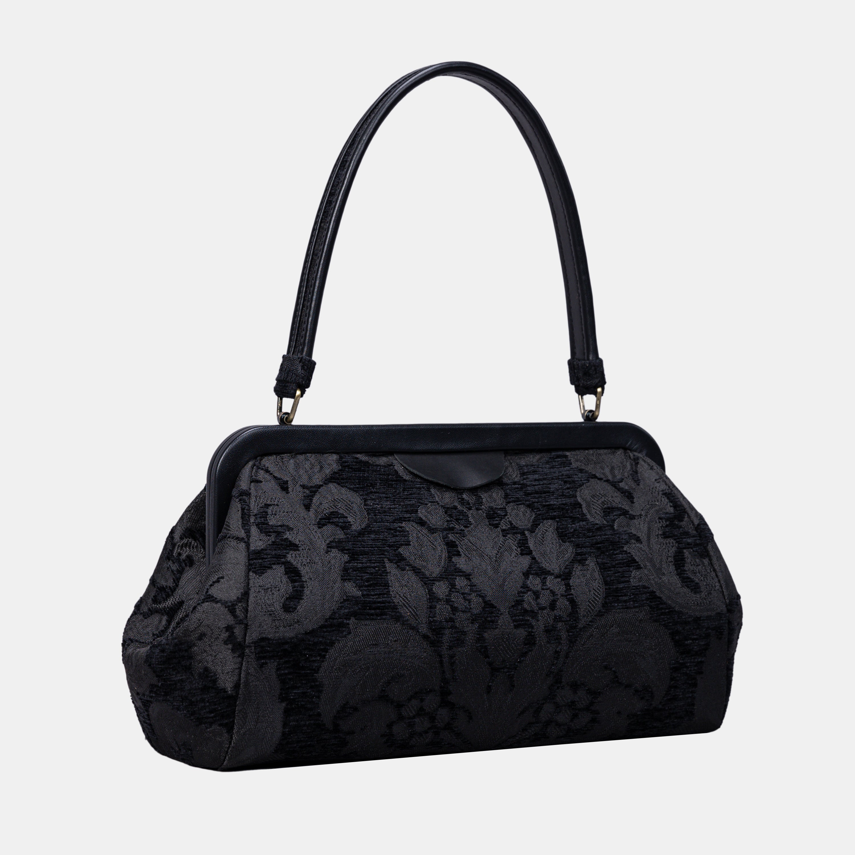 Shoulder Carpet Bag Victorian Blossom BLK/BLK front side