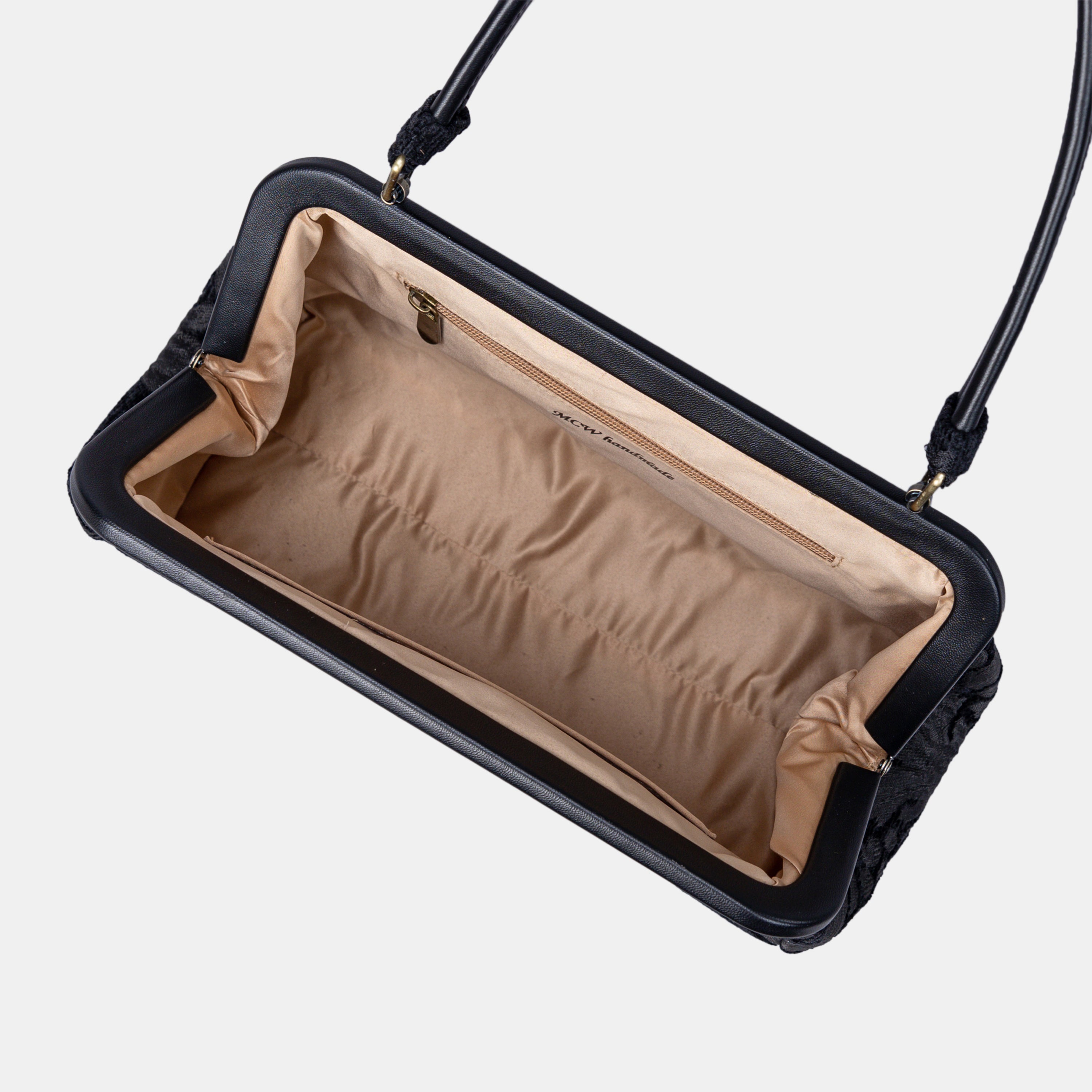 Shoulder Carpet Bag Victorian Blossom BLK/BLK inside