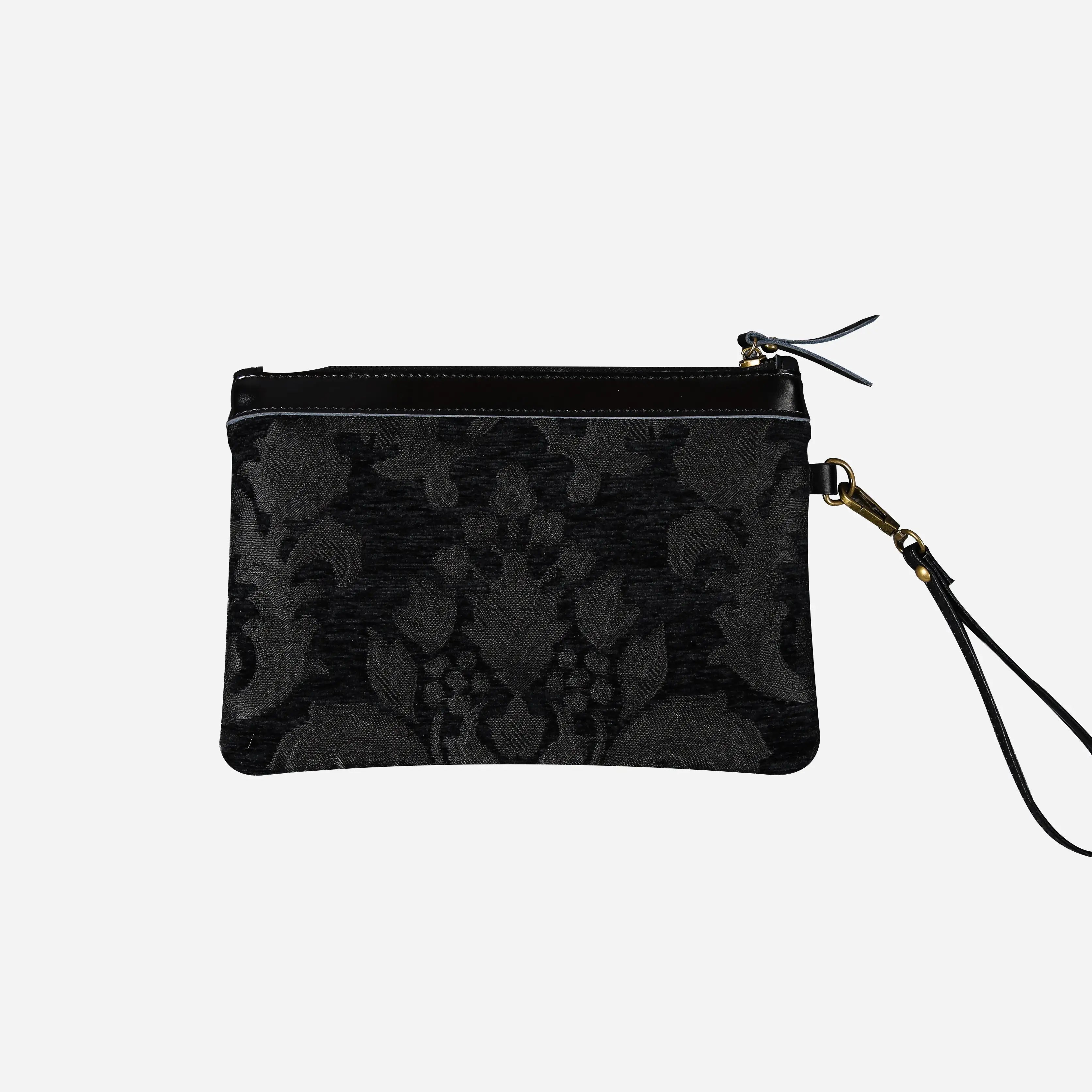 Victorian Blossom BLK/BLK Wristlet Clutch carpet bag MCW Handmade back