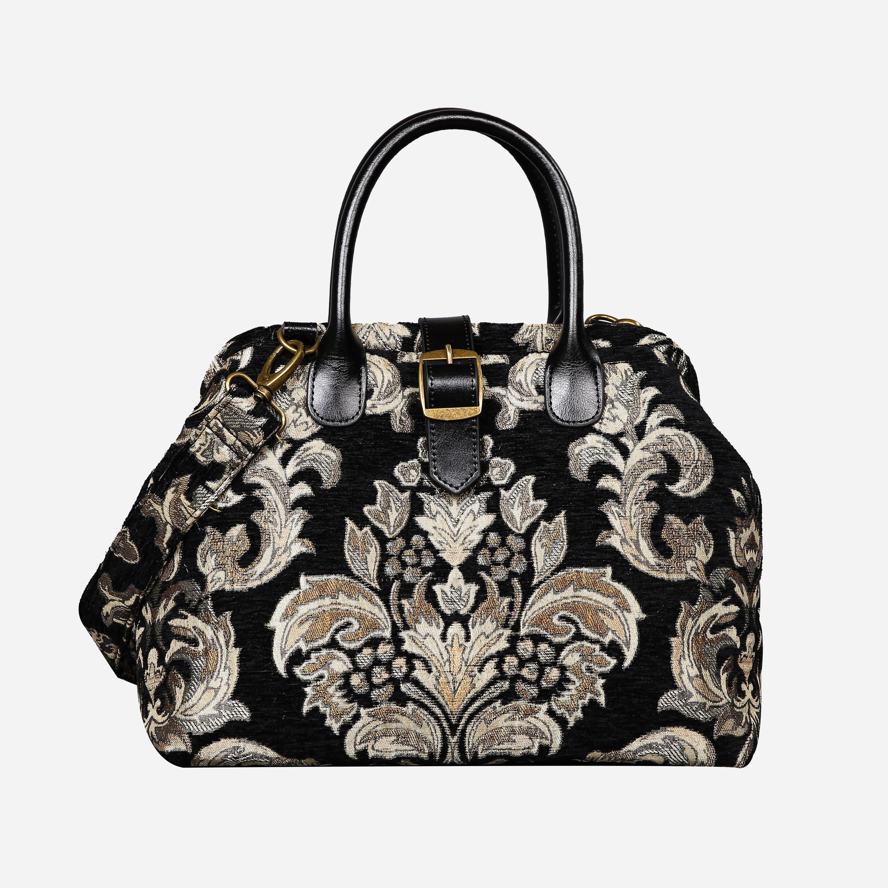 Victorian Blossom BLK-GOLD Carpet Handbag Purse carpet bag MCW Handmade of America main