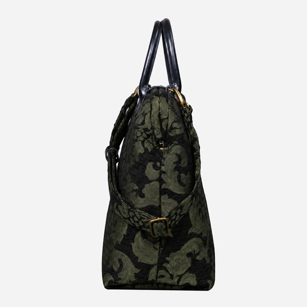 Victorian Blossom Black Green Mary Poppins Weekender Carpetbag side