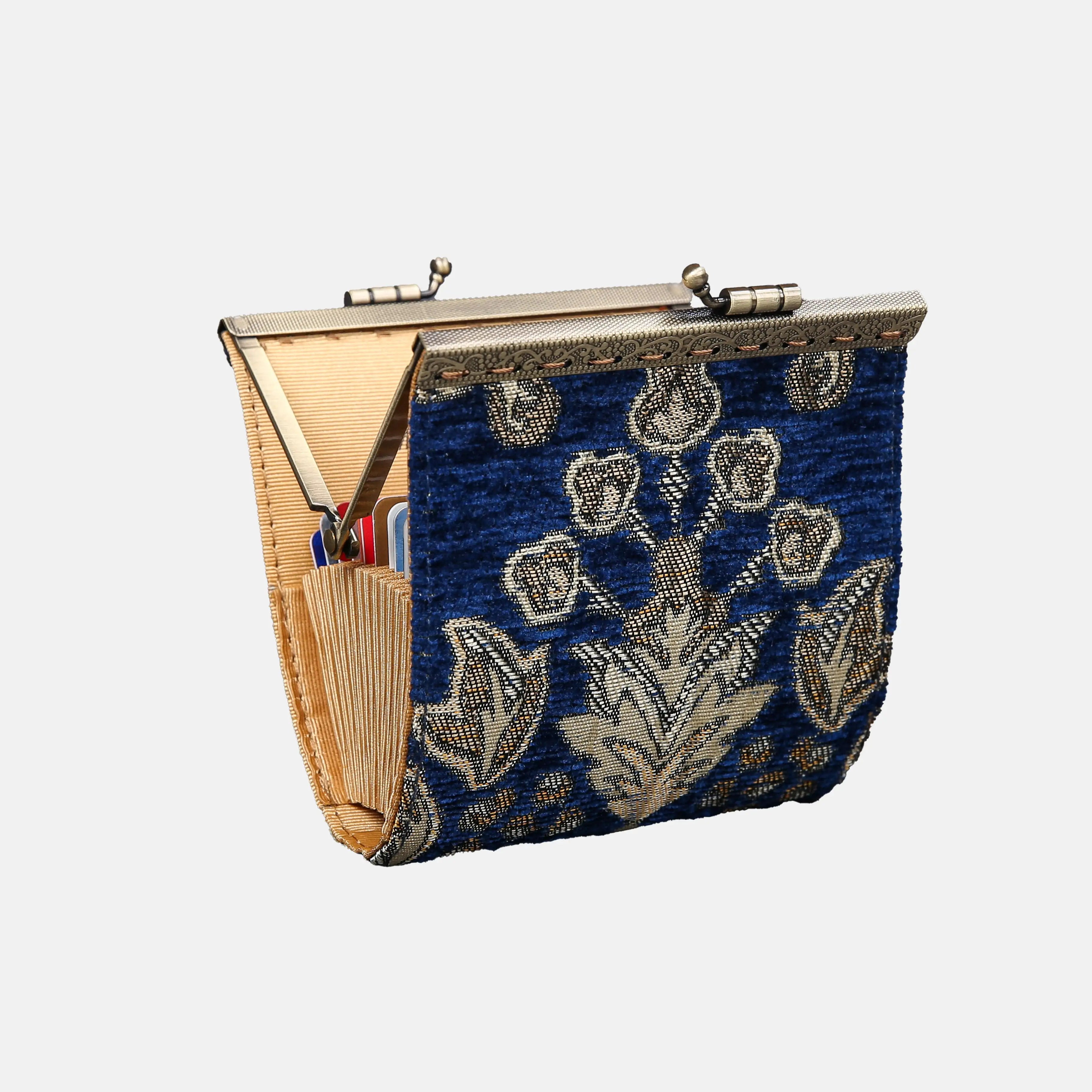 Victorian Blossom Blue Card Wallet  of America 17 slots side