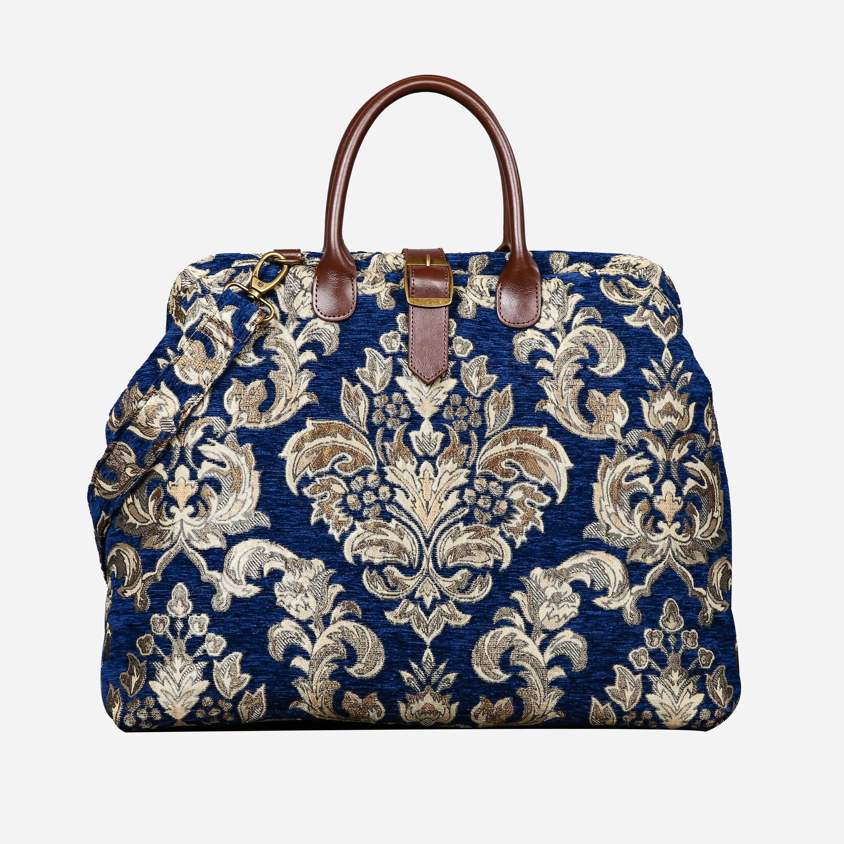 Victorian Blossom Blue-Gold Mary Poppins Weekender Carpetbag main