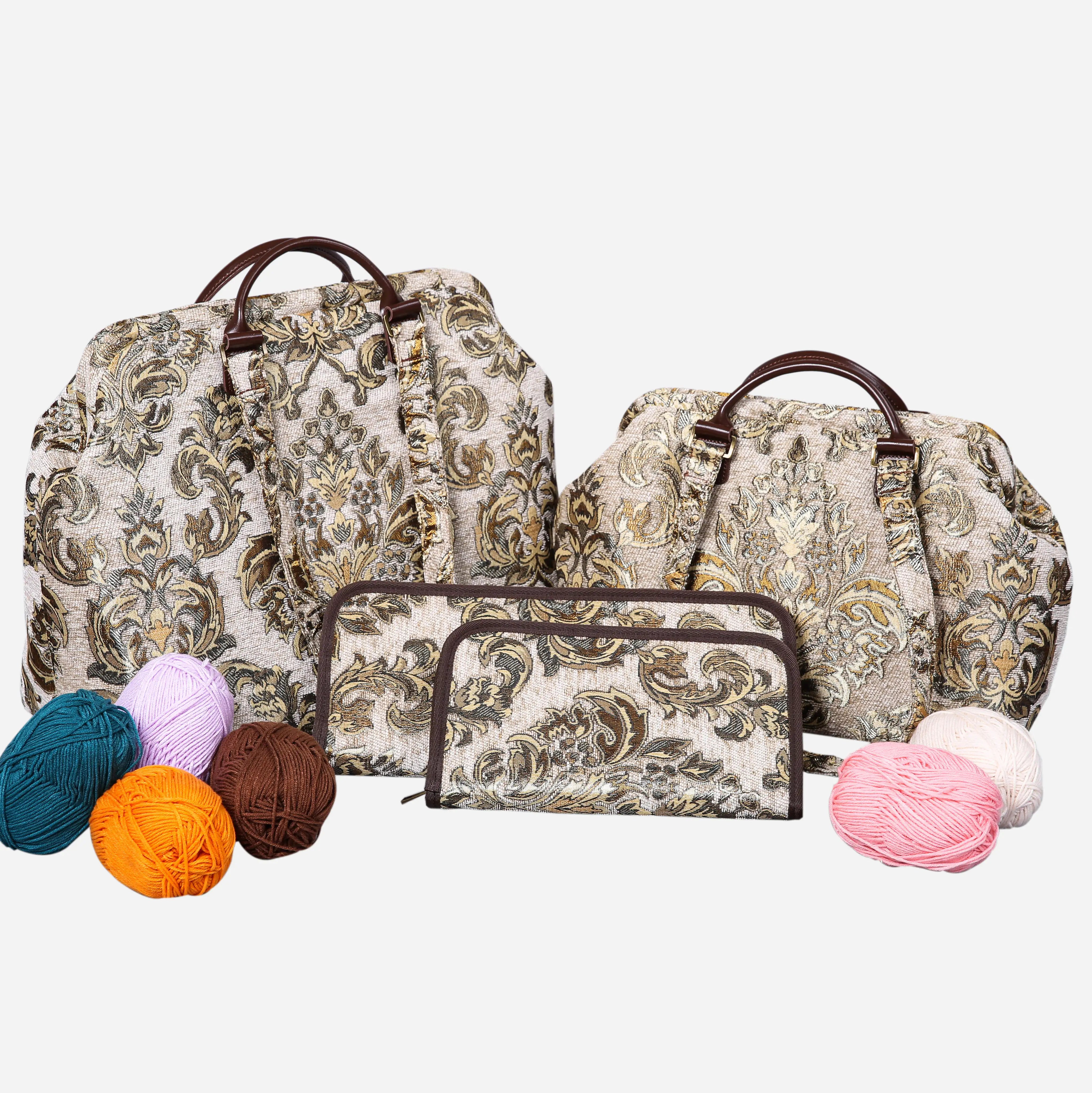 Victorian Blossom C-G Knitting Project Bag  of America-set
