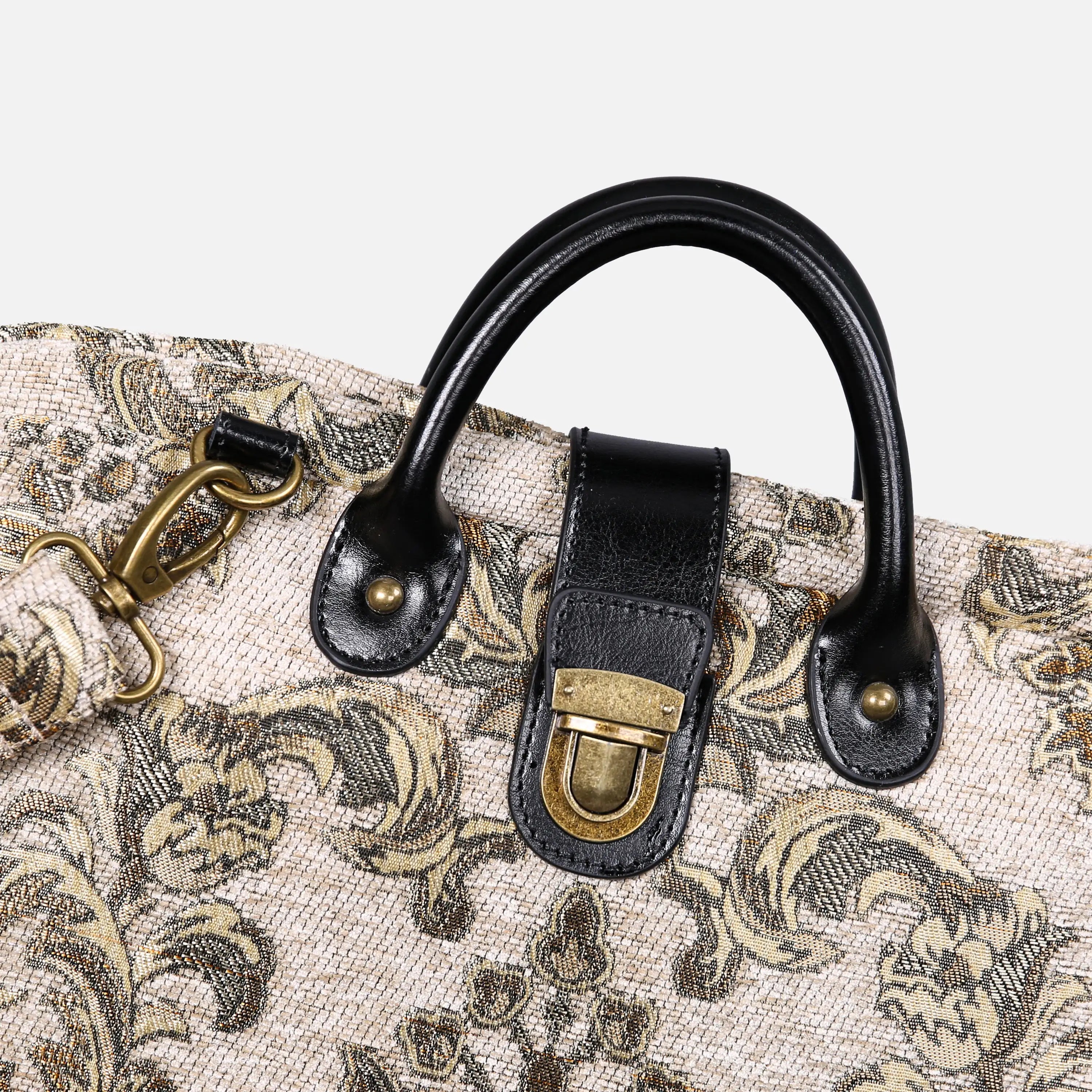Victorian Blossom C-G carpet bag  of America handle
