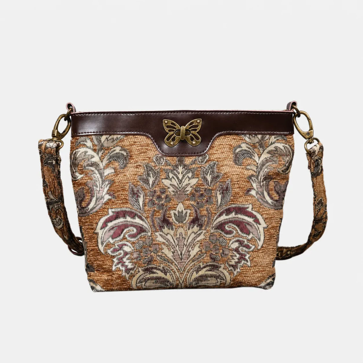 Victorian Blossom Gold-Gold Carpet Crossbody Bag carpet bag MCW Handmade main
