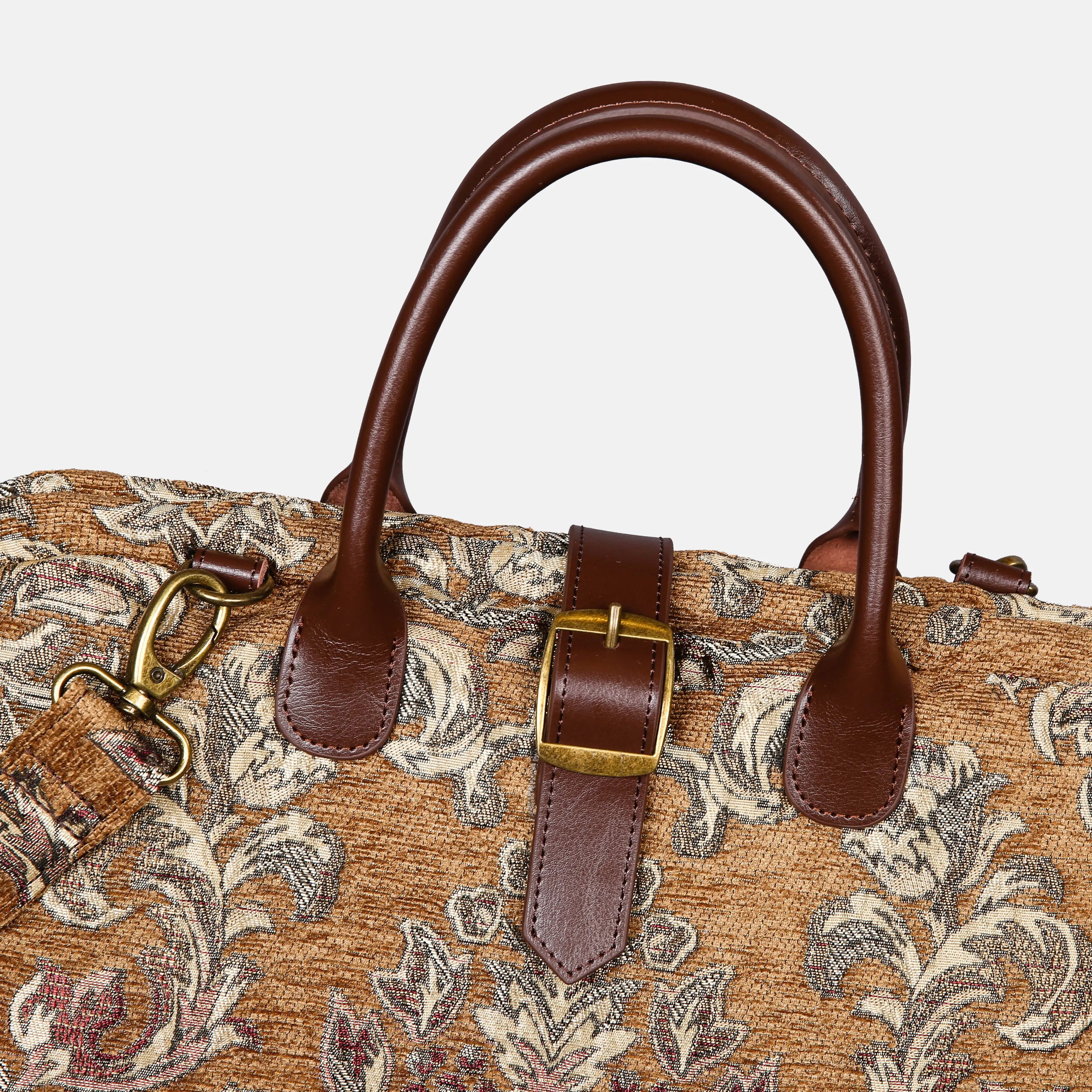 Victorian Blossom Gold-Gold Mary Poppins Weekender Carpetbag buckle