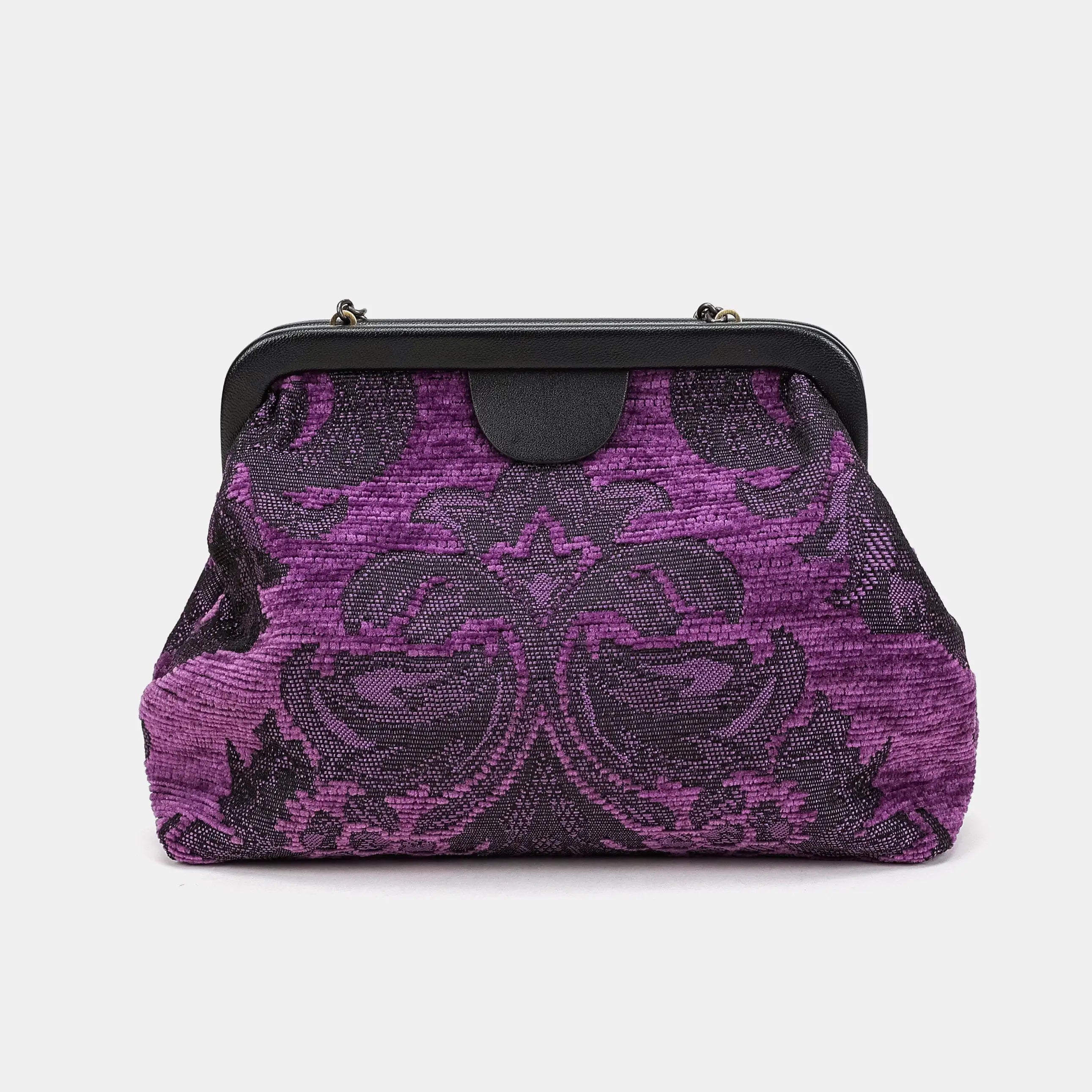 Victorian Blossom Purple Alma Clutch Carpetbag of America back