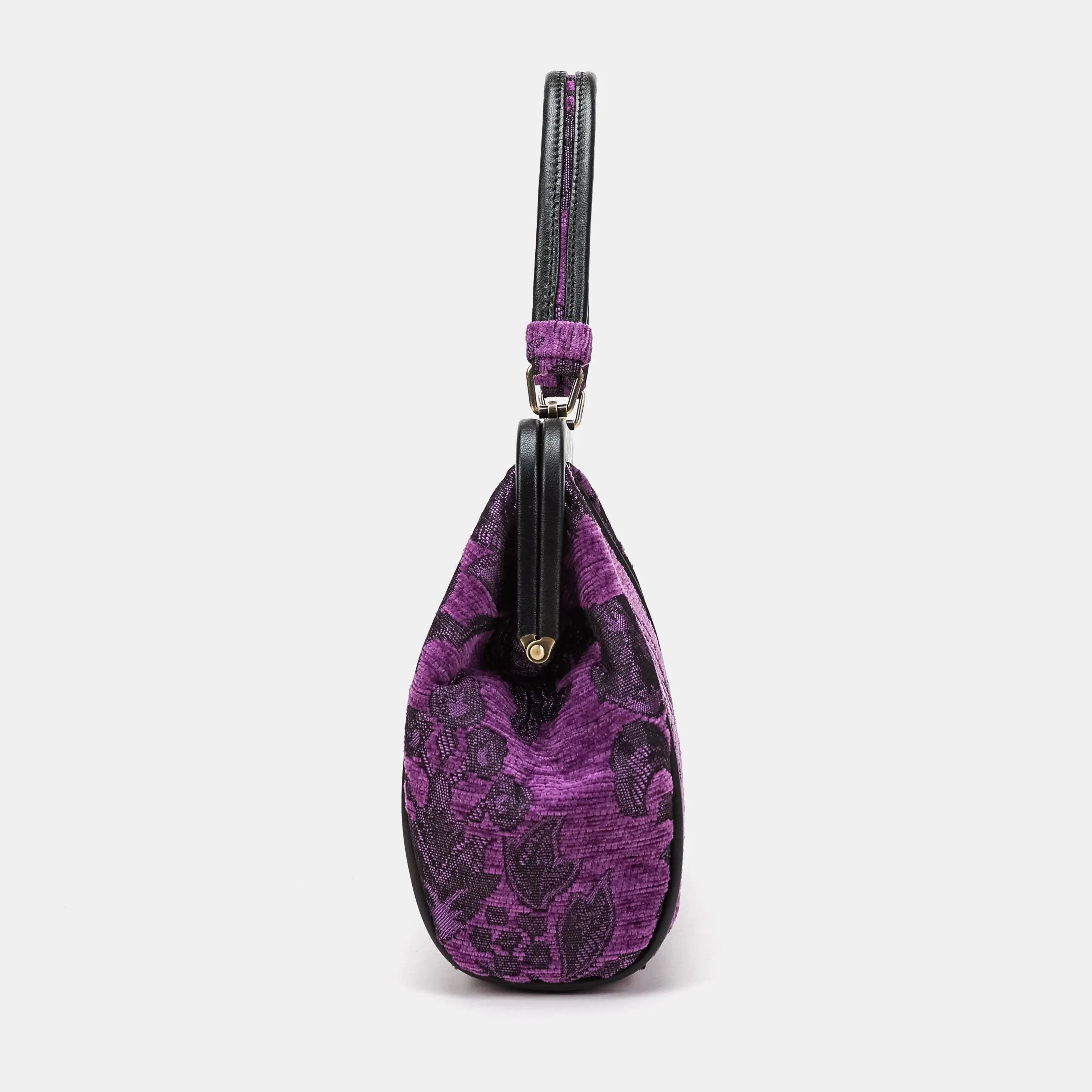 Victorian Blossom Purple Alma Satchel Carpetbag of America side