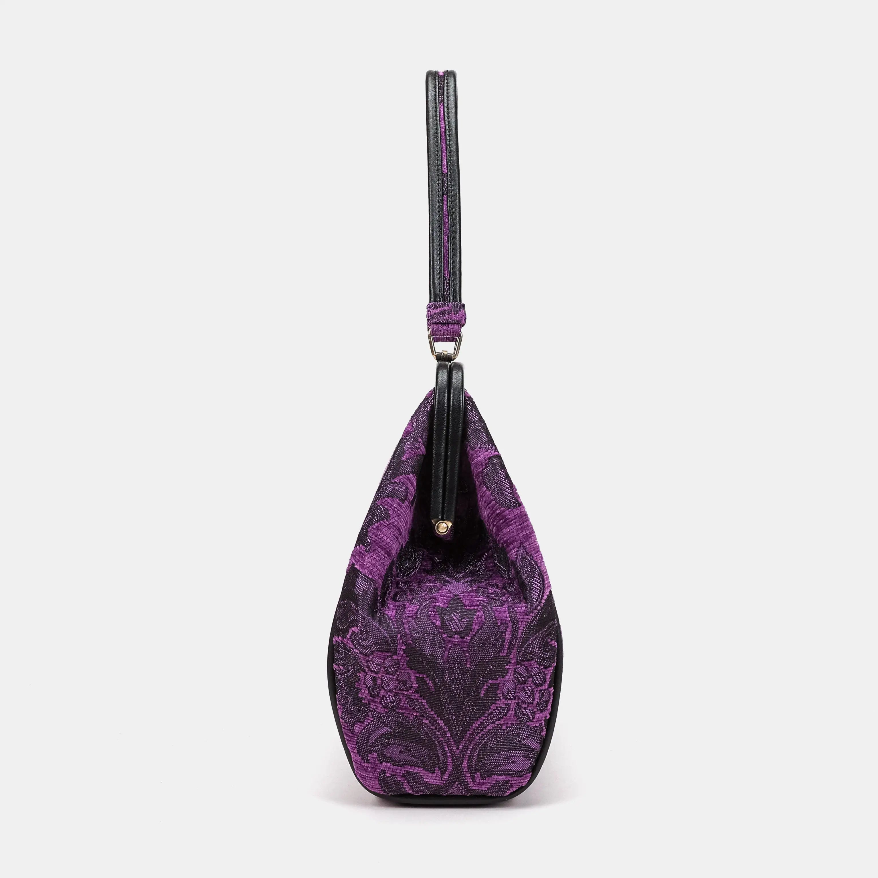 Victorian Blossom Purple Alma Shoulder Bag Carpetbag of America side