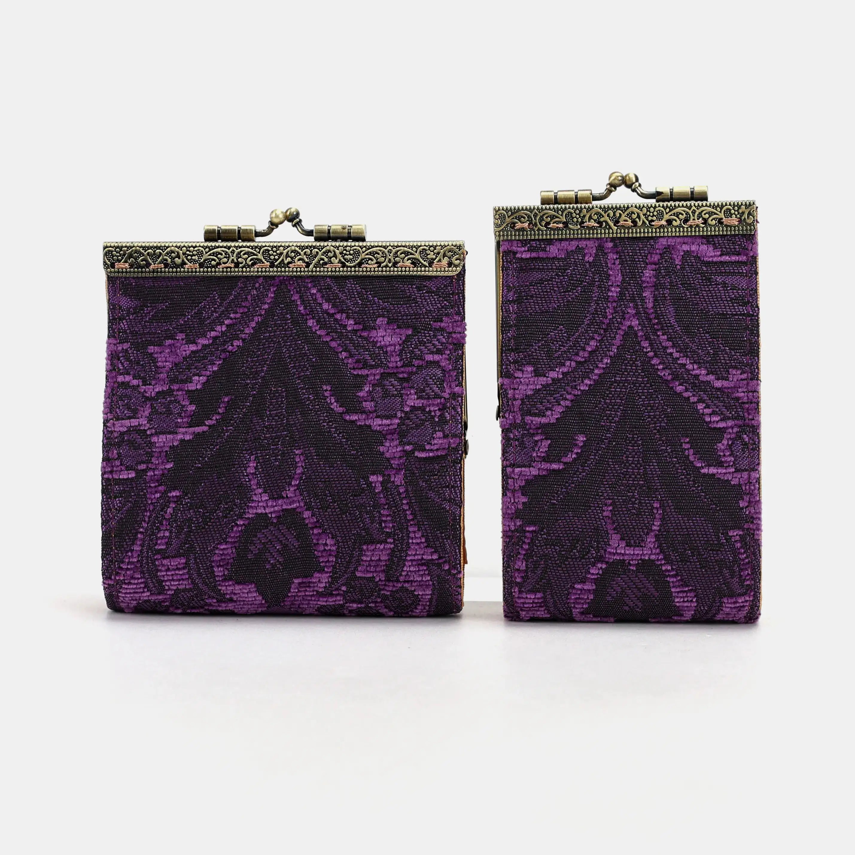 Victorian Blossom Purple Card Wallet Carpetbag of America back
