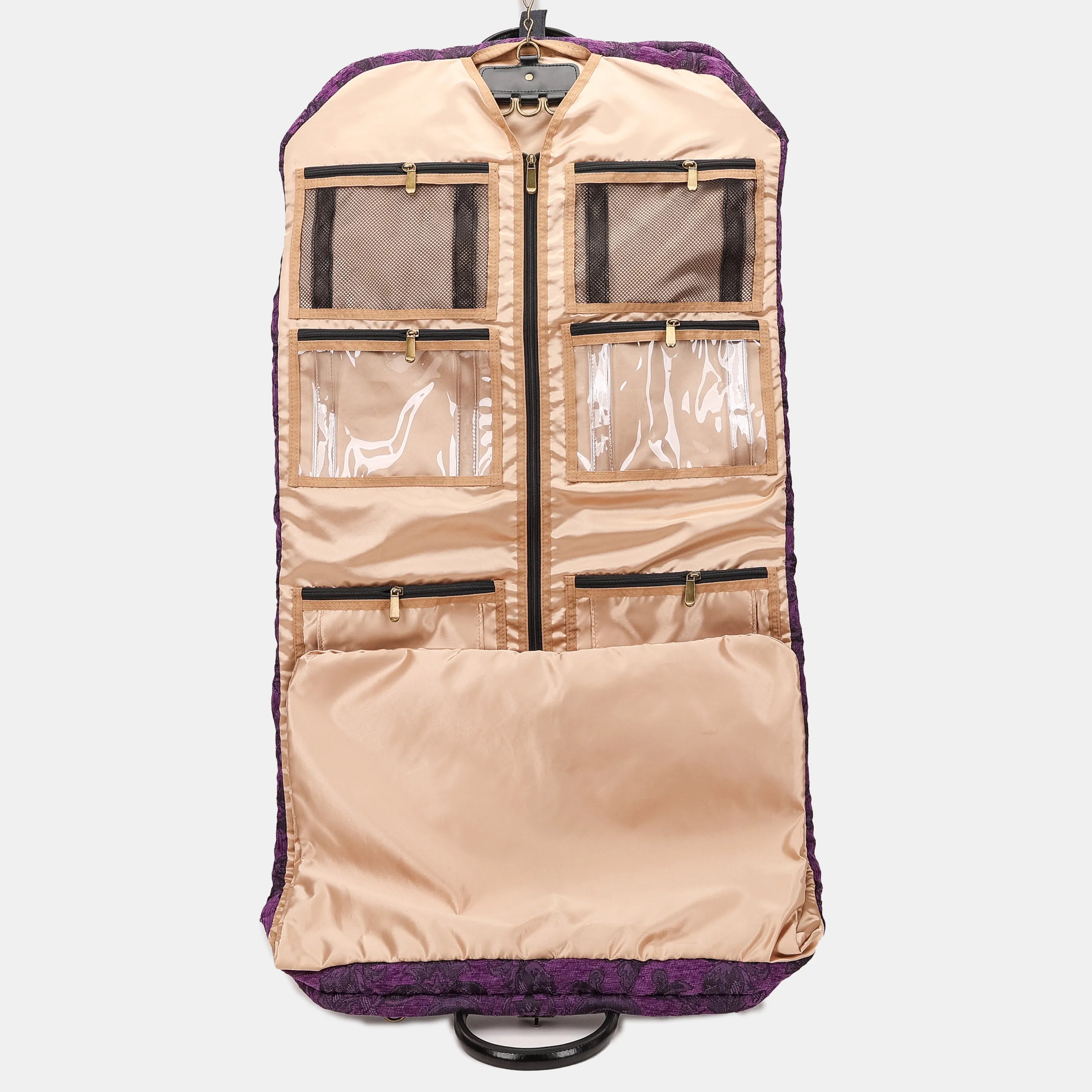Victorian Blossom Purple Carpet Garment Bag Carpetbag of America hang