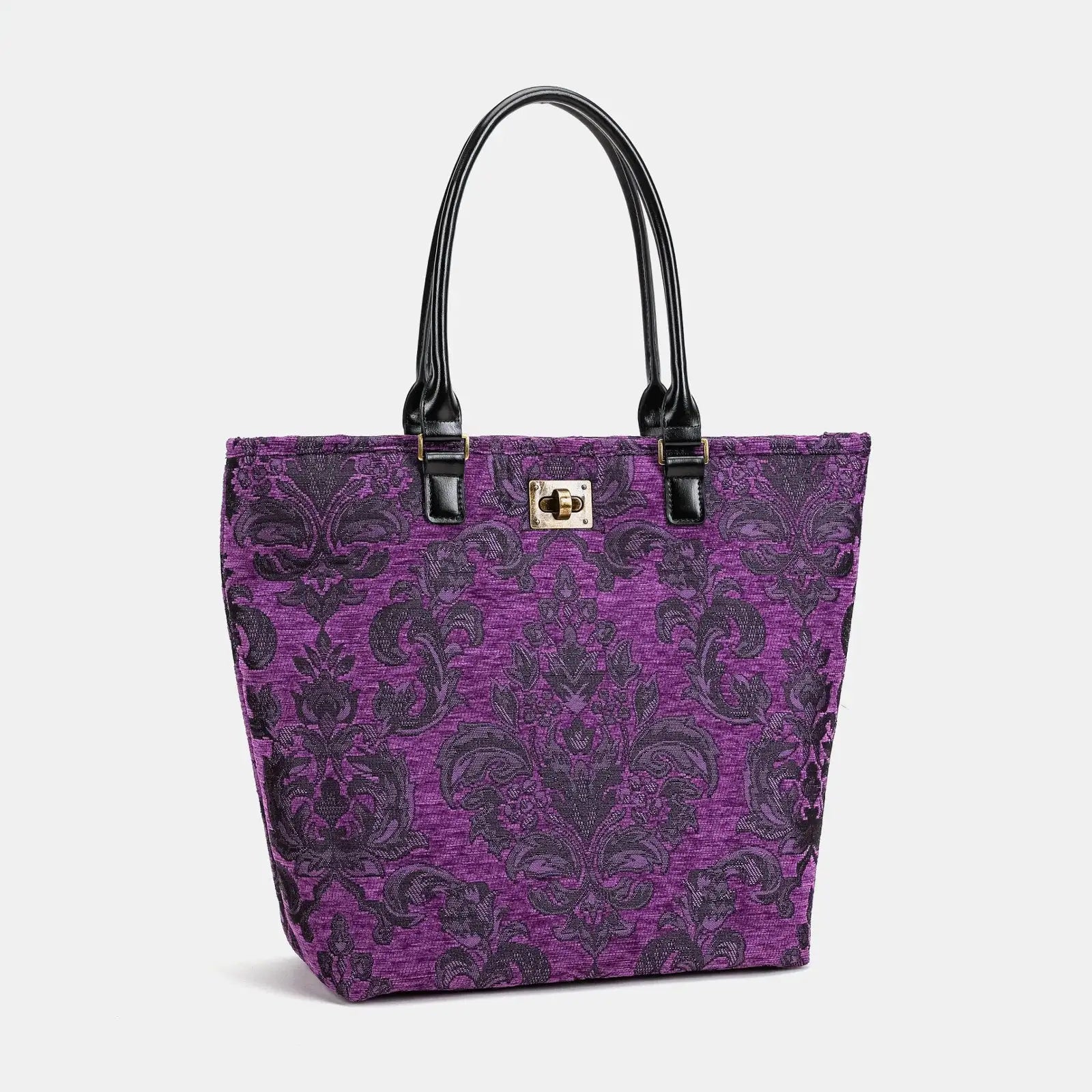Victorian Blossom Purple Carpet Tote Shopper Carpetbag of America front