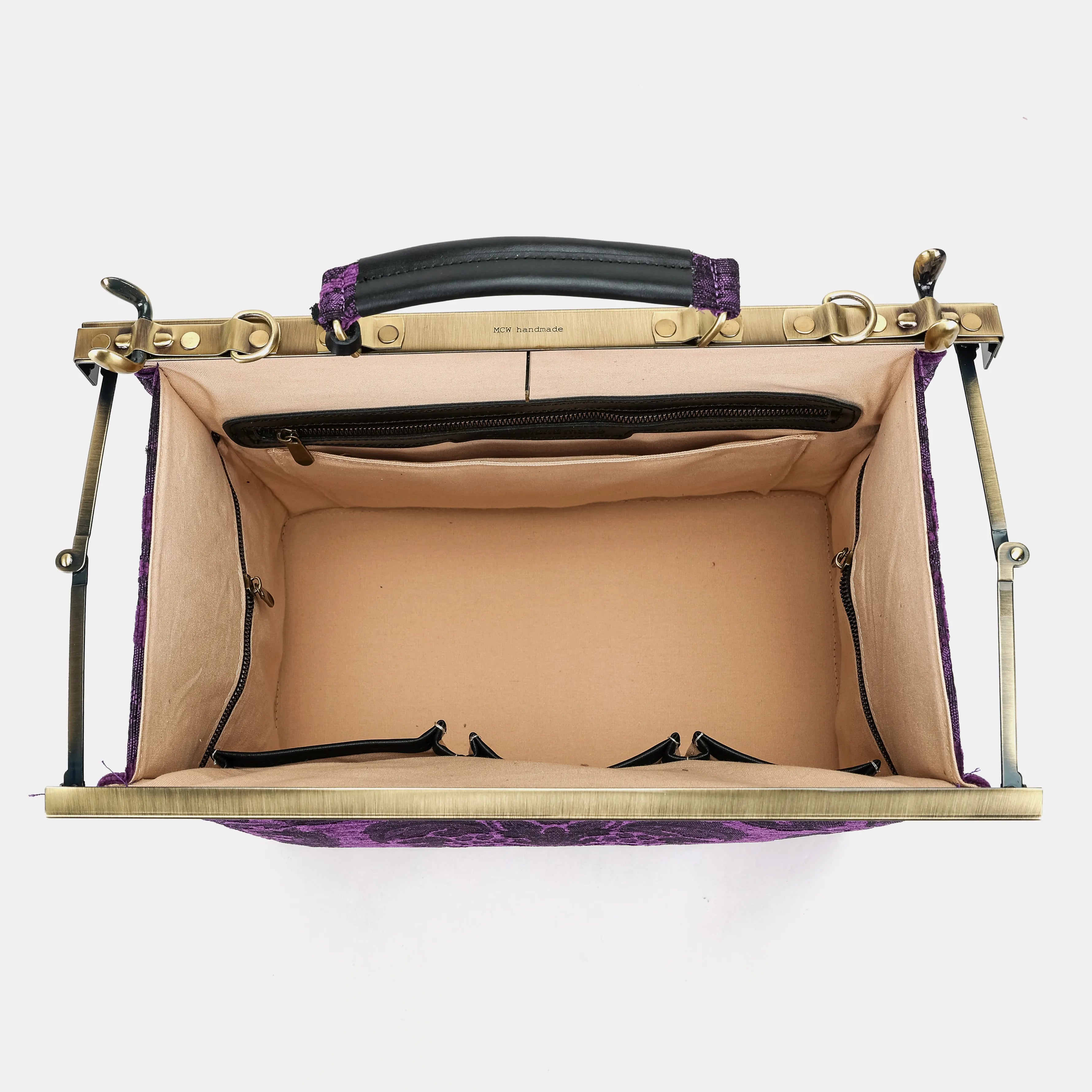 Victorian Blossom Purple Celine Carpet Gladstone Bag of America inside