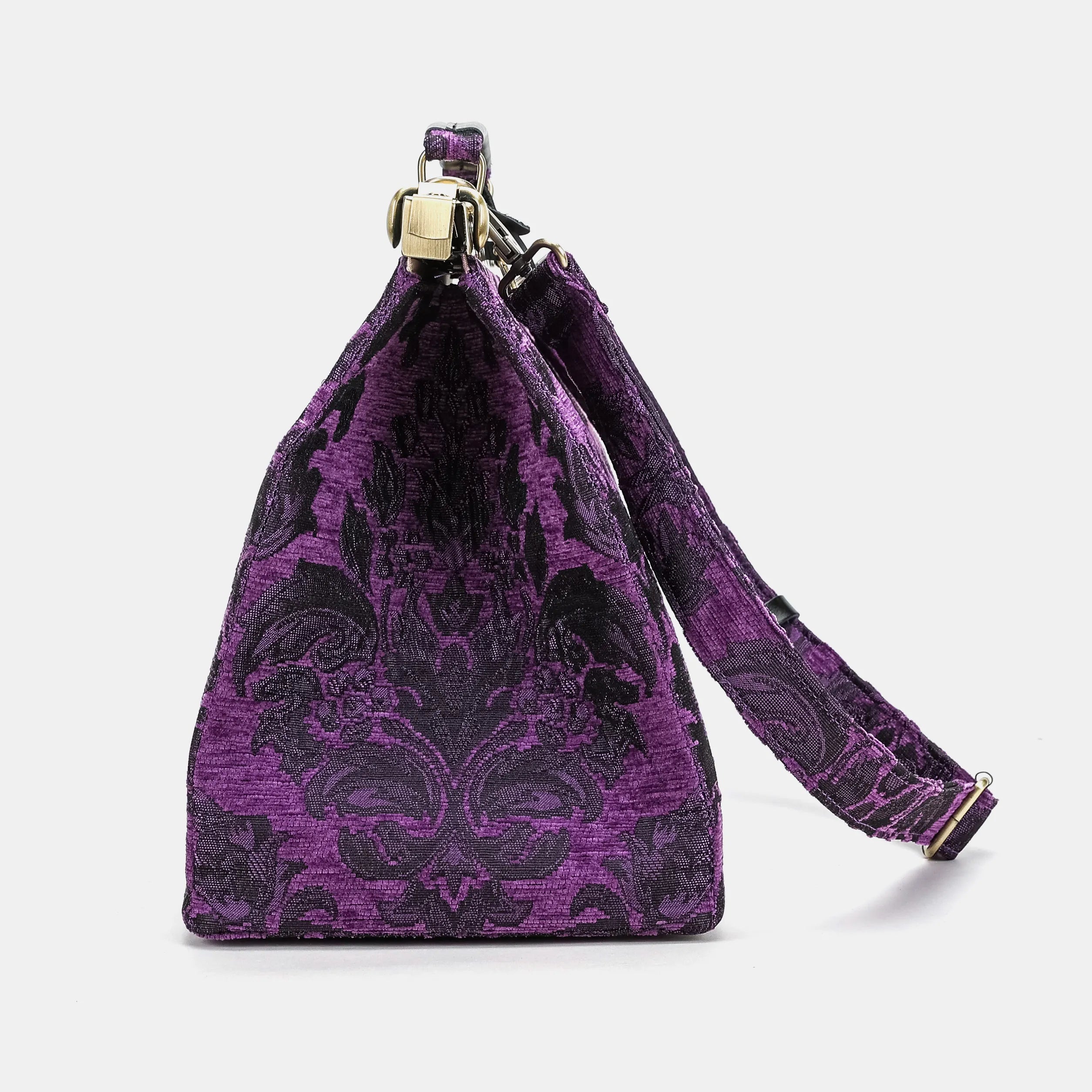 Victorian Blossom Purple Celine Carpet Gladstone Bag of America left side