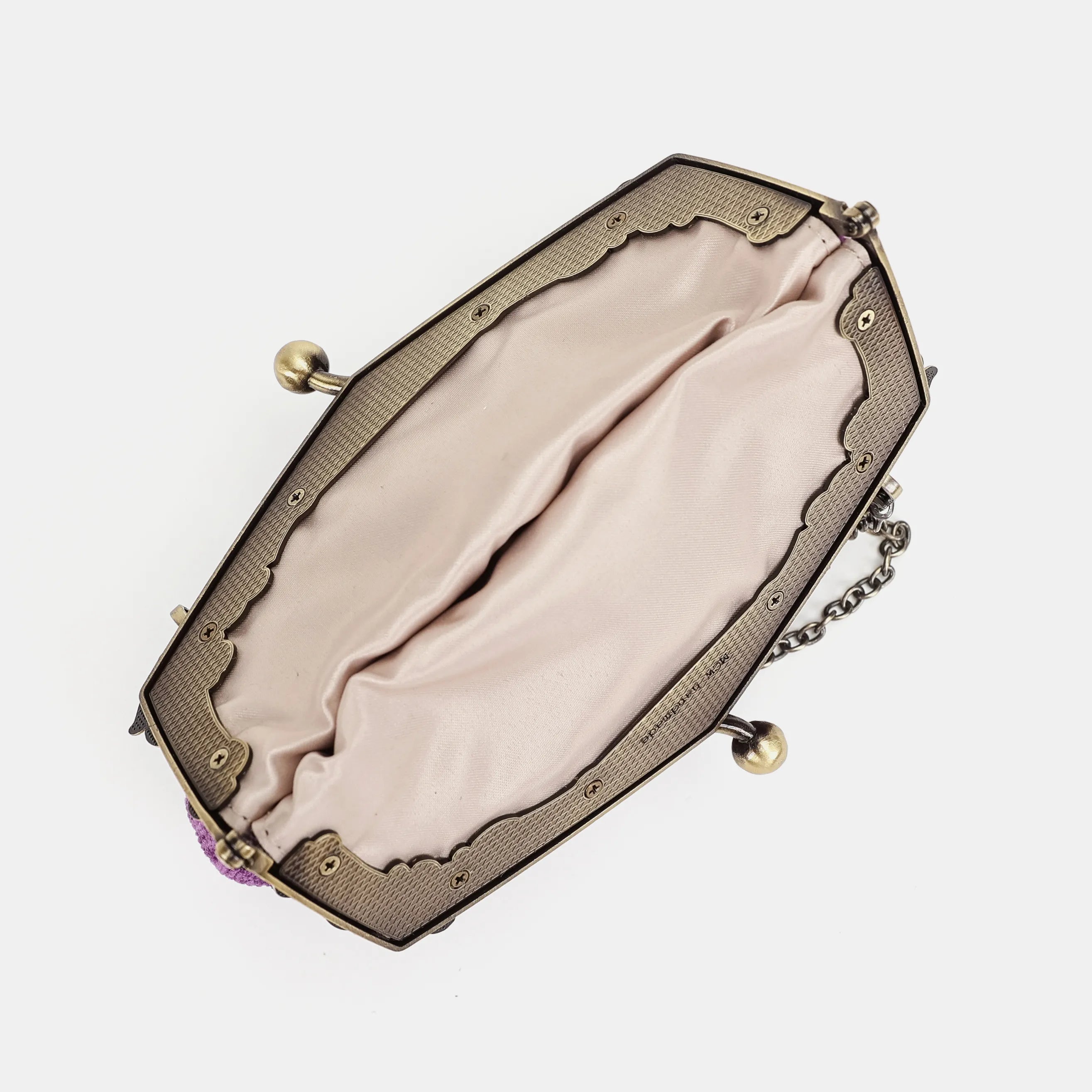 Victorian Blossom Purple Chatelaine Purse Large Carpetbag of America-top