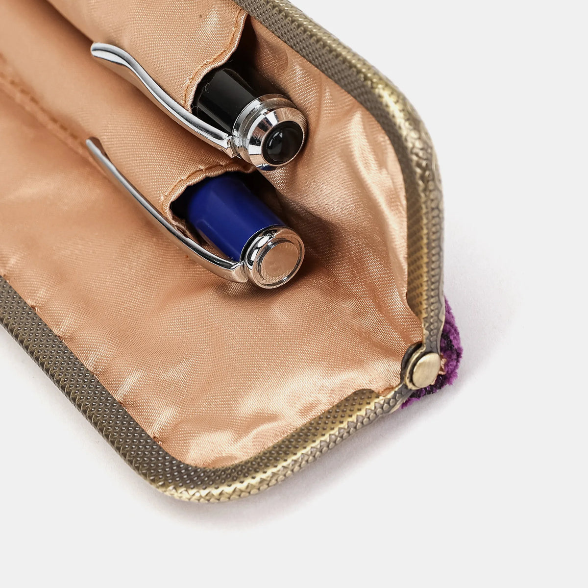 Victorian Blossom Purple Duo Pen Case Carpetbag of America detail