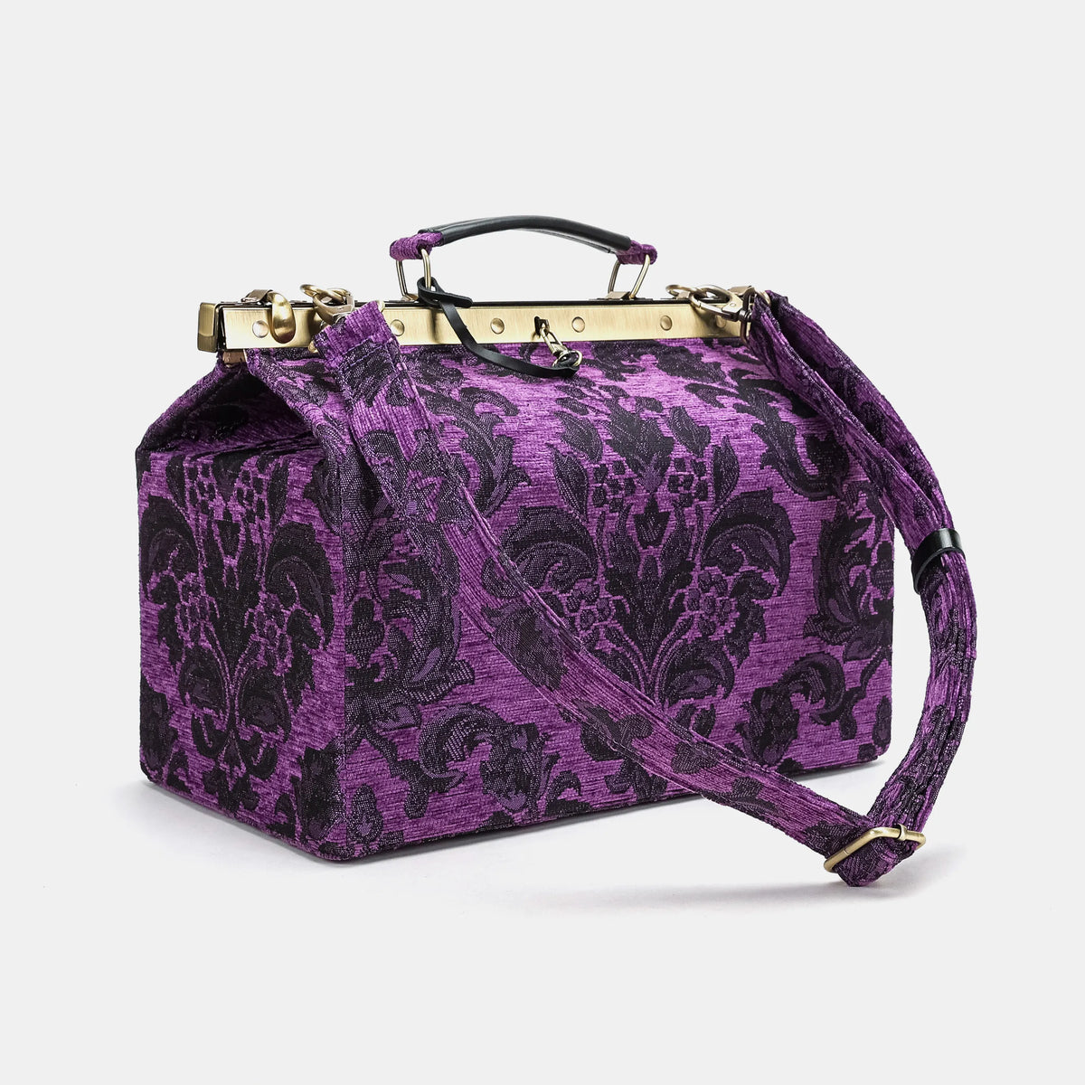Victorian Blossom Purple Genevieve Carpet Gladstone Bag of America with handle