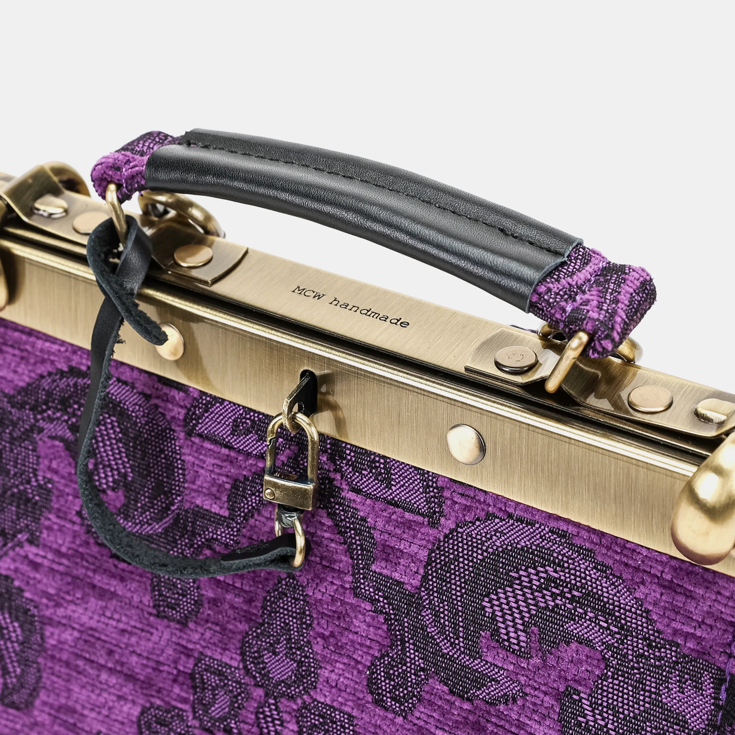 Victorian Blossom Purple Helena Carpet Backpack Gladstone Bag of America handle