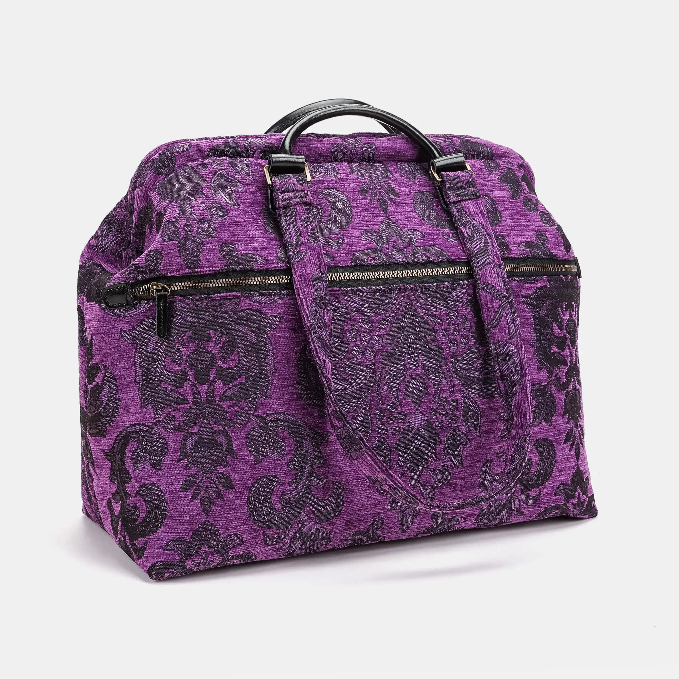 Victorian Blossom Purple Knitting Project Bag of America-back