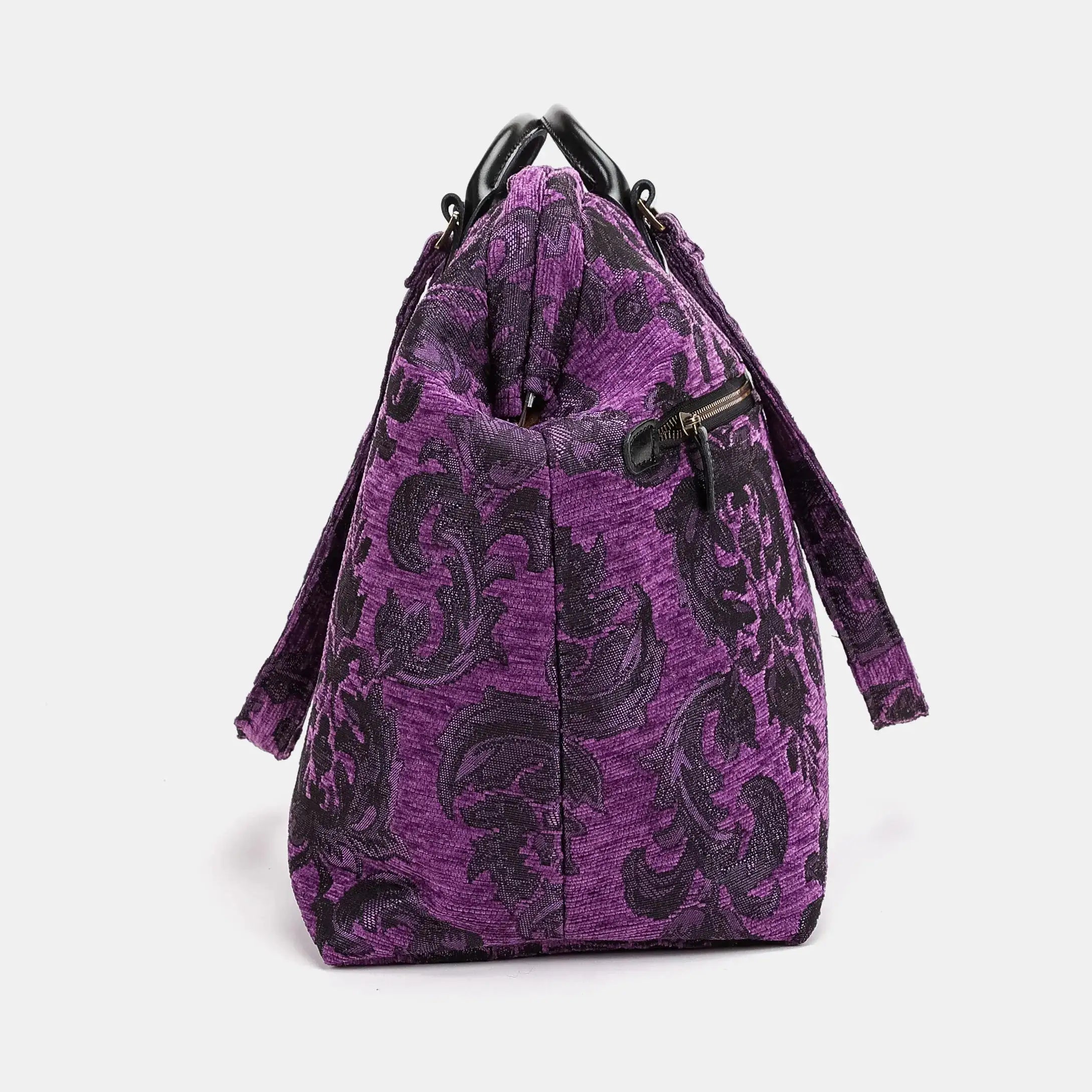 Victorian Blossom Purple Knitting Project Bag of America-side