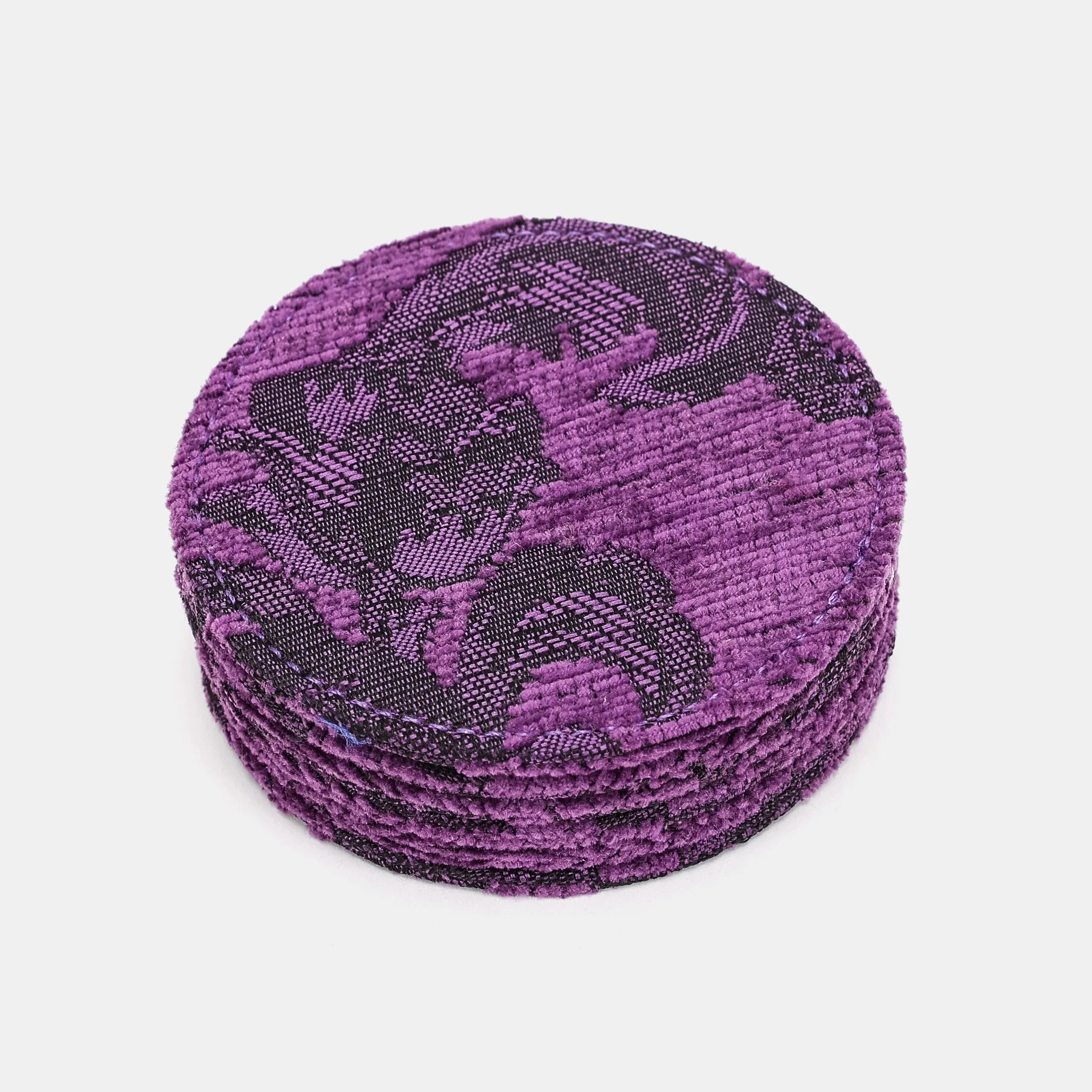 Victorian Blossom Purple Round Coaster Set with Holder of America-Costers