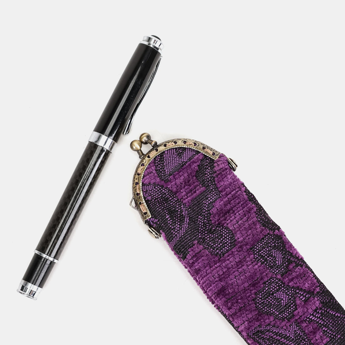 Victorian Blossom Purple Solo Pen Case Carpetbag of America with pen