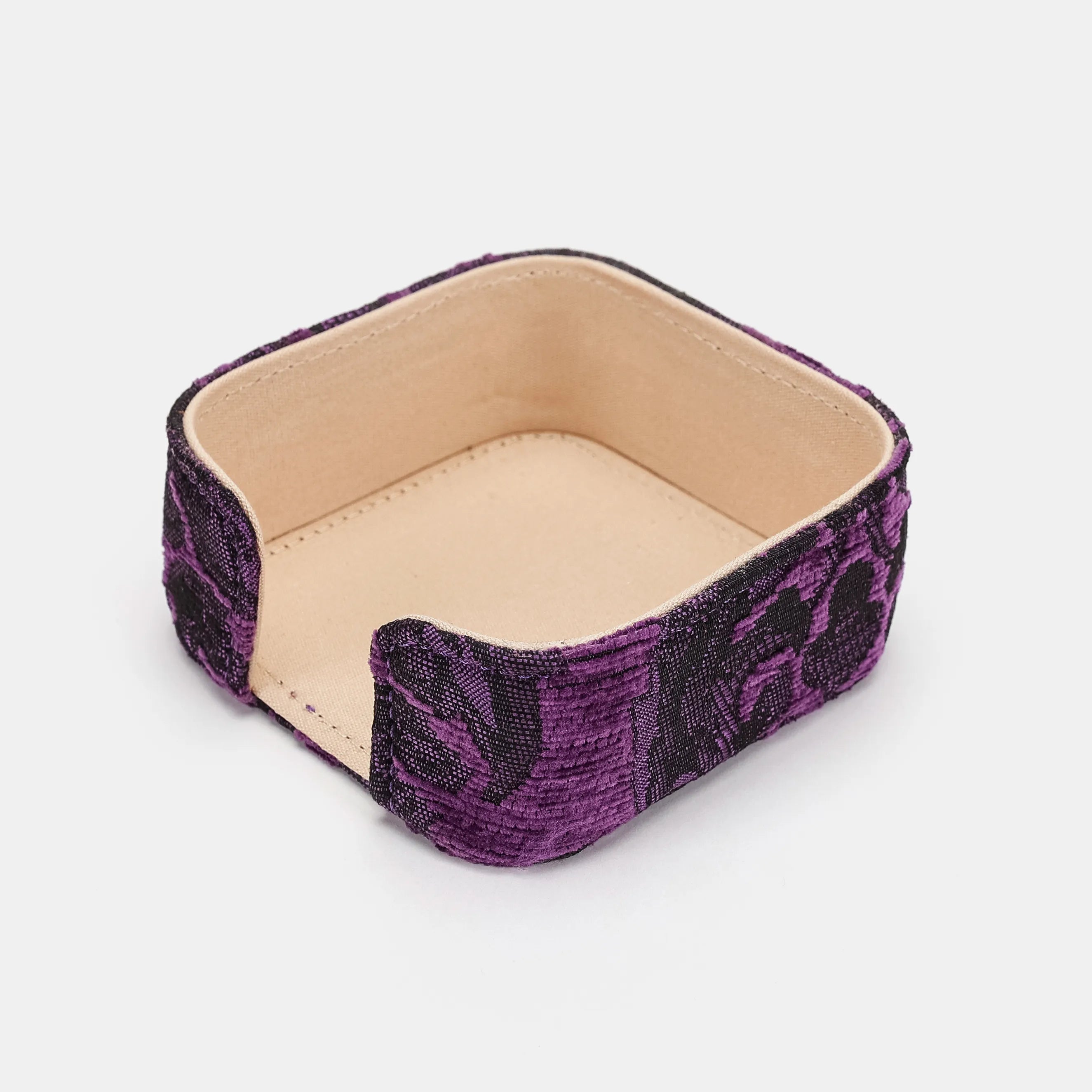 Victorian Blossom Purple Square Coaster Set with Holder of America-Holder