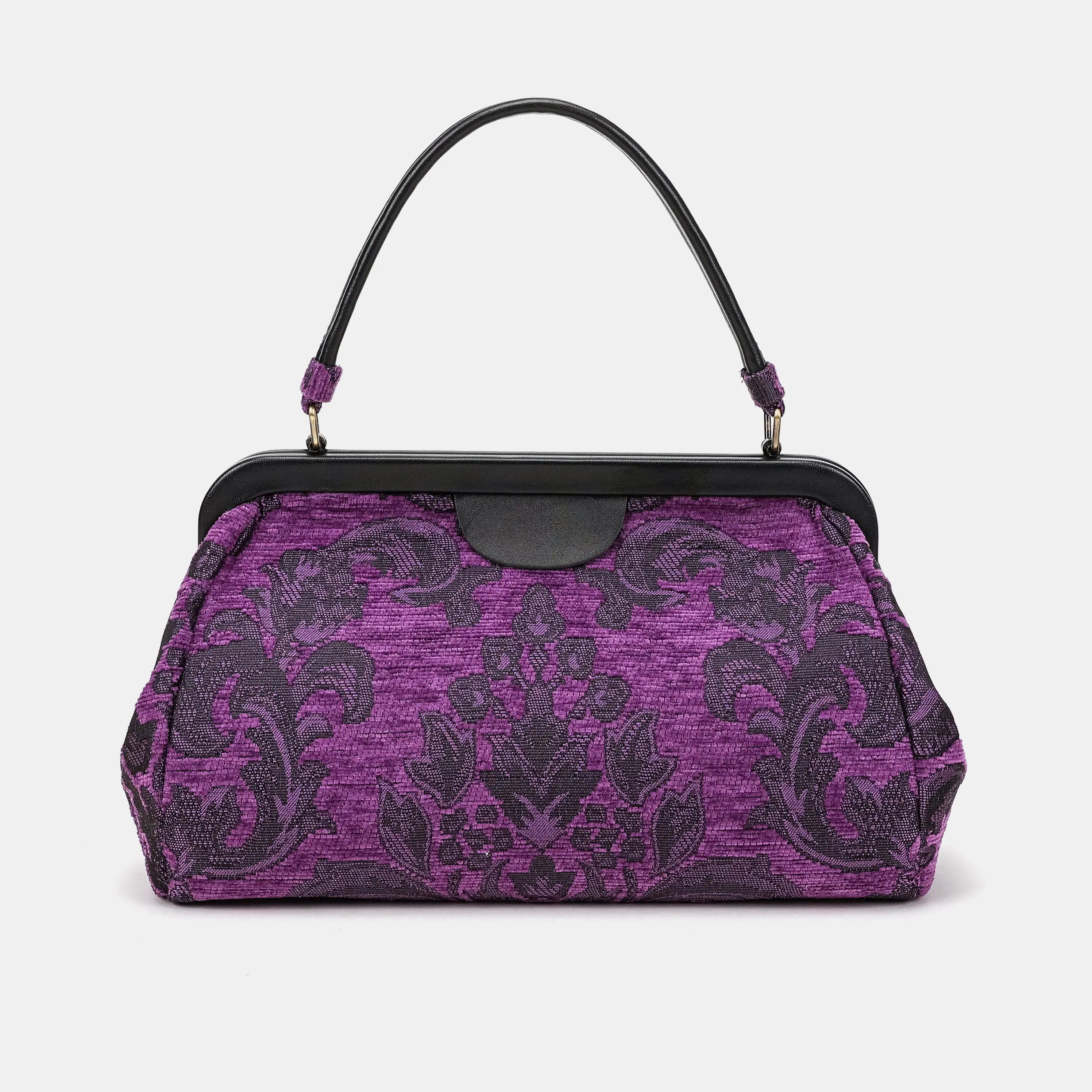 Victorian Blossom Purple Top Handle Purse Carpetbag of America main
