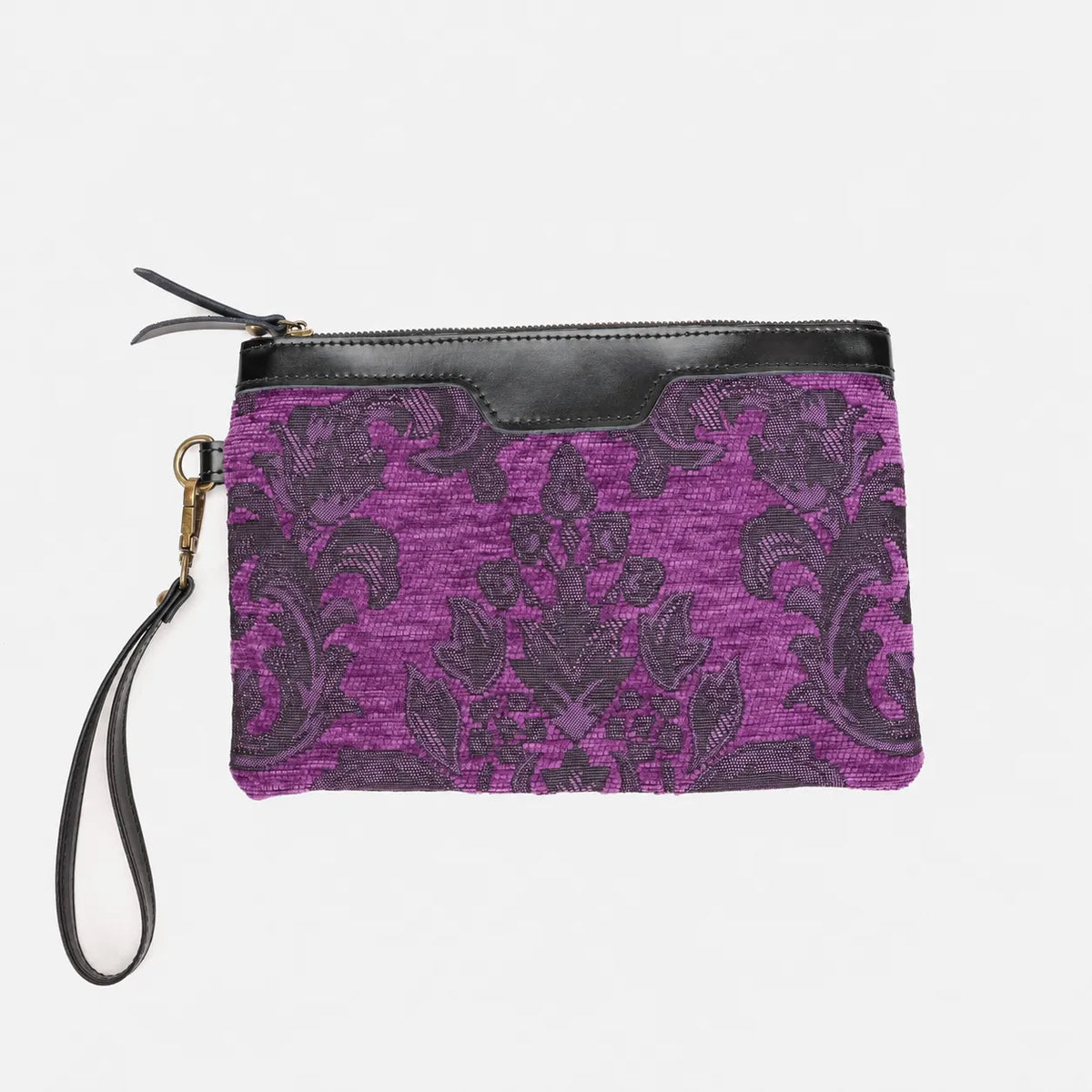 Victorian Blossom Purple Wristlet Clutch Carpetbag of America-main