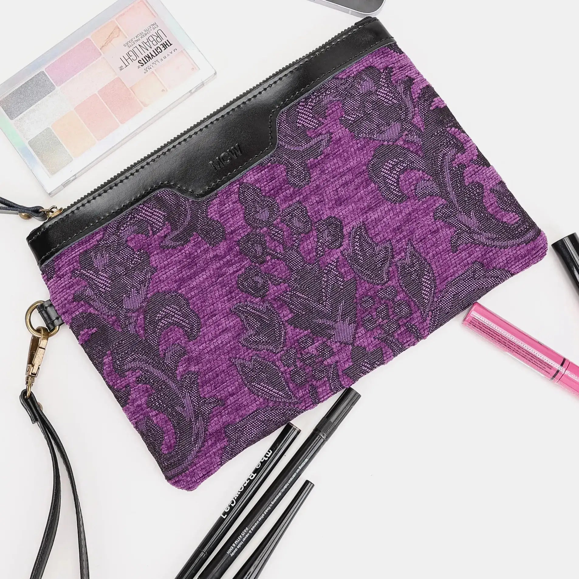 Victorian Blossom Purple Wristlet Clutch Carpetbag of America-daily use