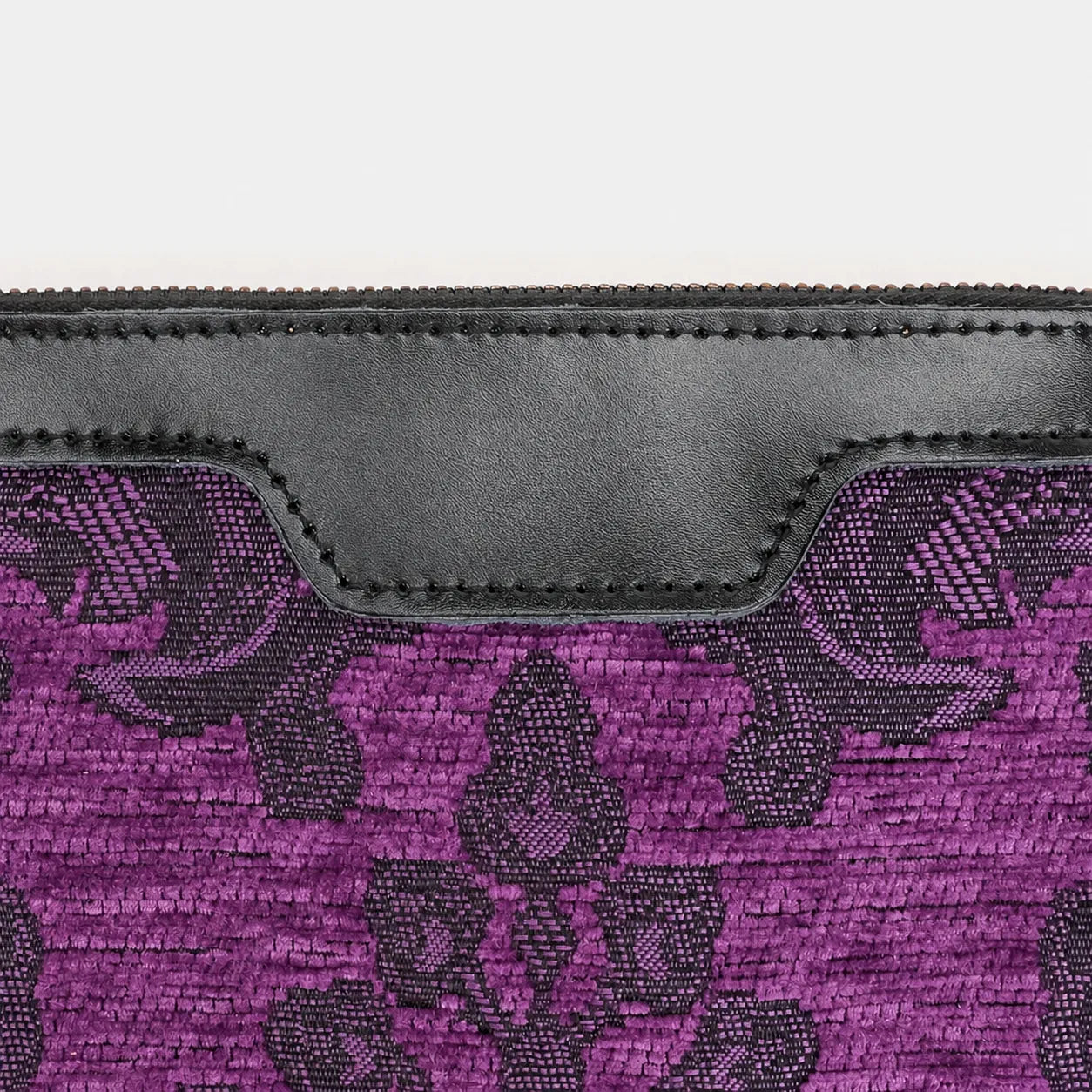 Victorian Blossom Purple Wristlet Clutch Carpetbag of America leather part