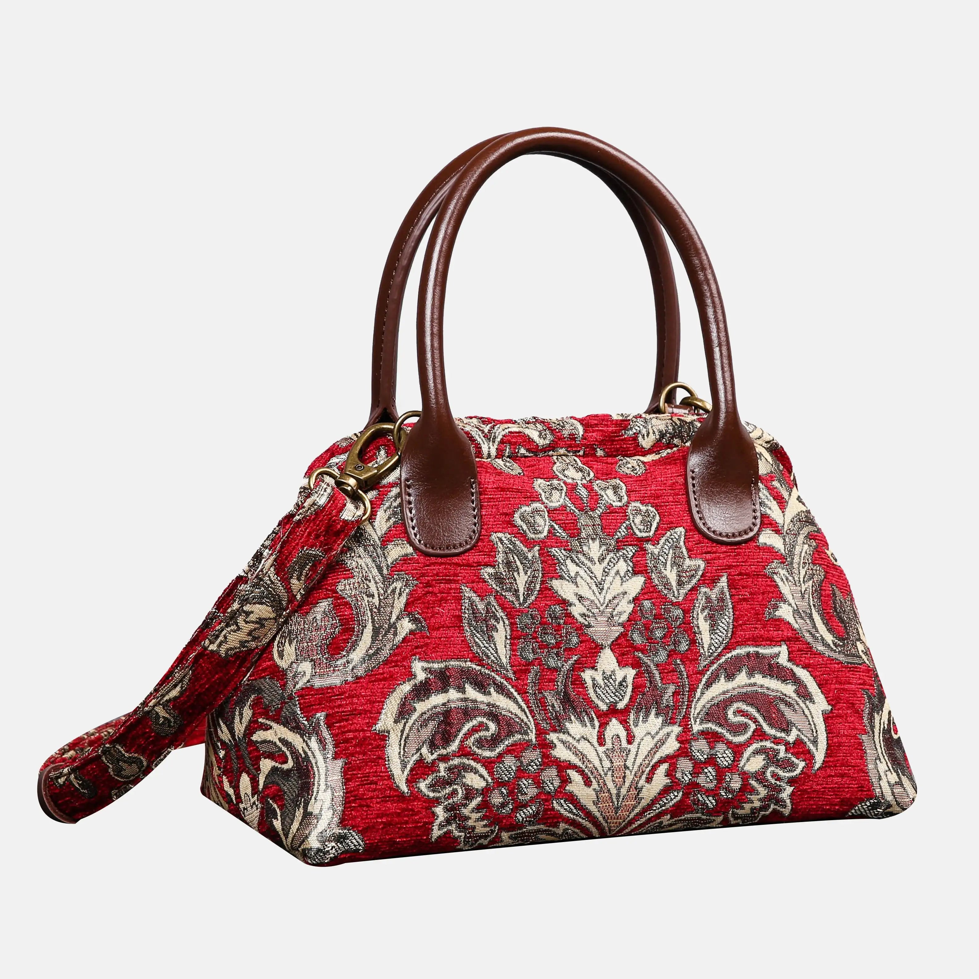 Victorian Blossom R-G Carpet Satchel carpet bag MCW Handmade of America main