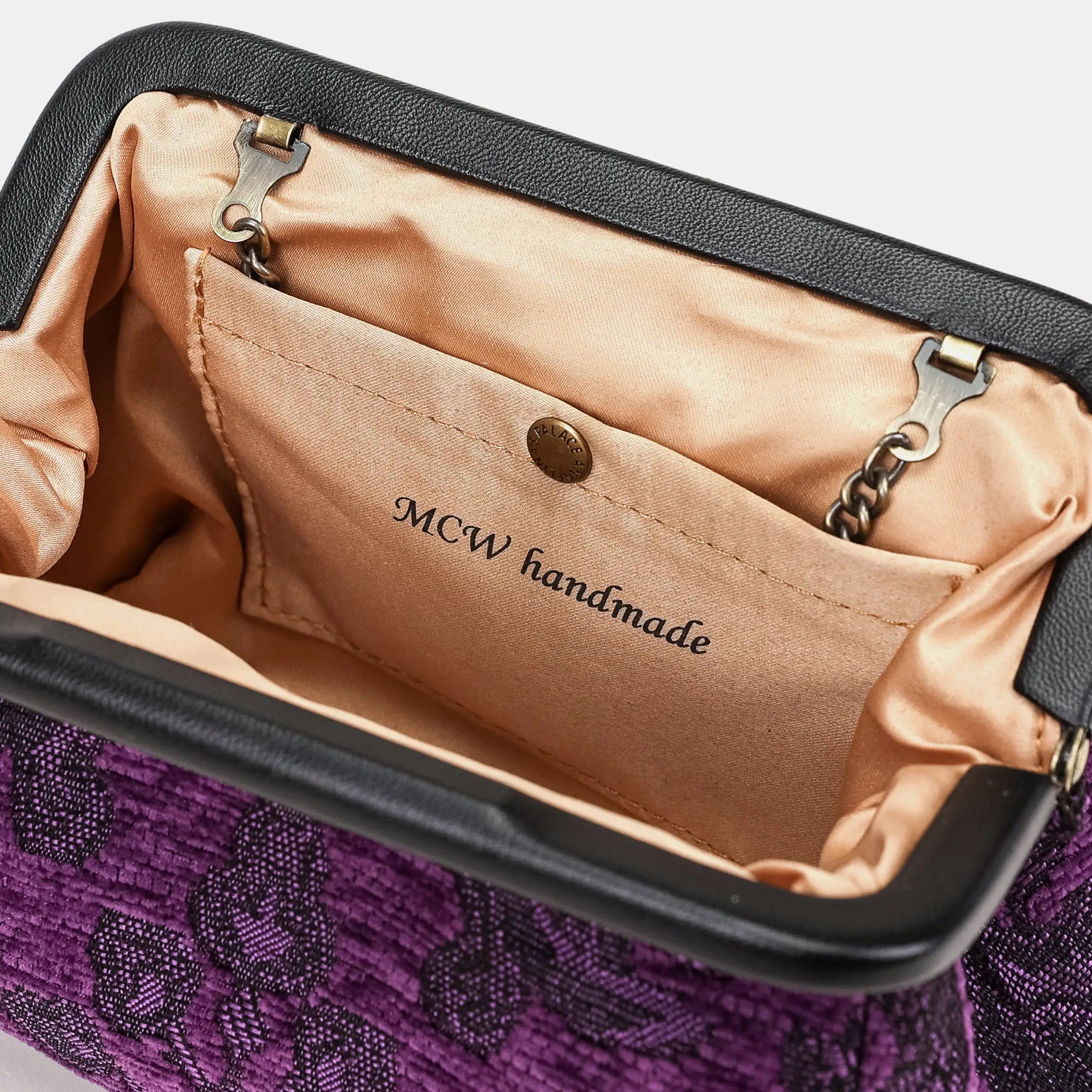 Victorian Blossom purple Evening Bag Clutch Carpetbag of America details