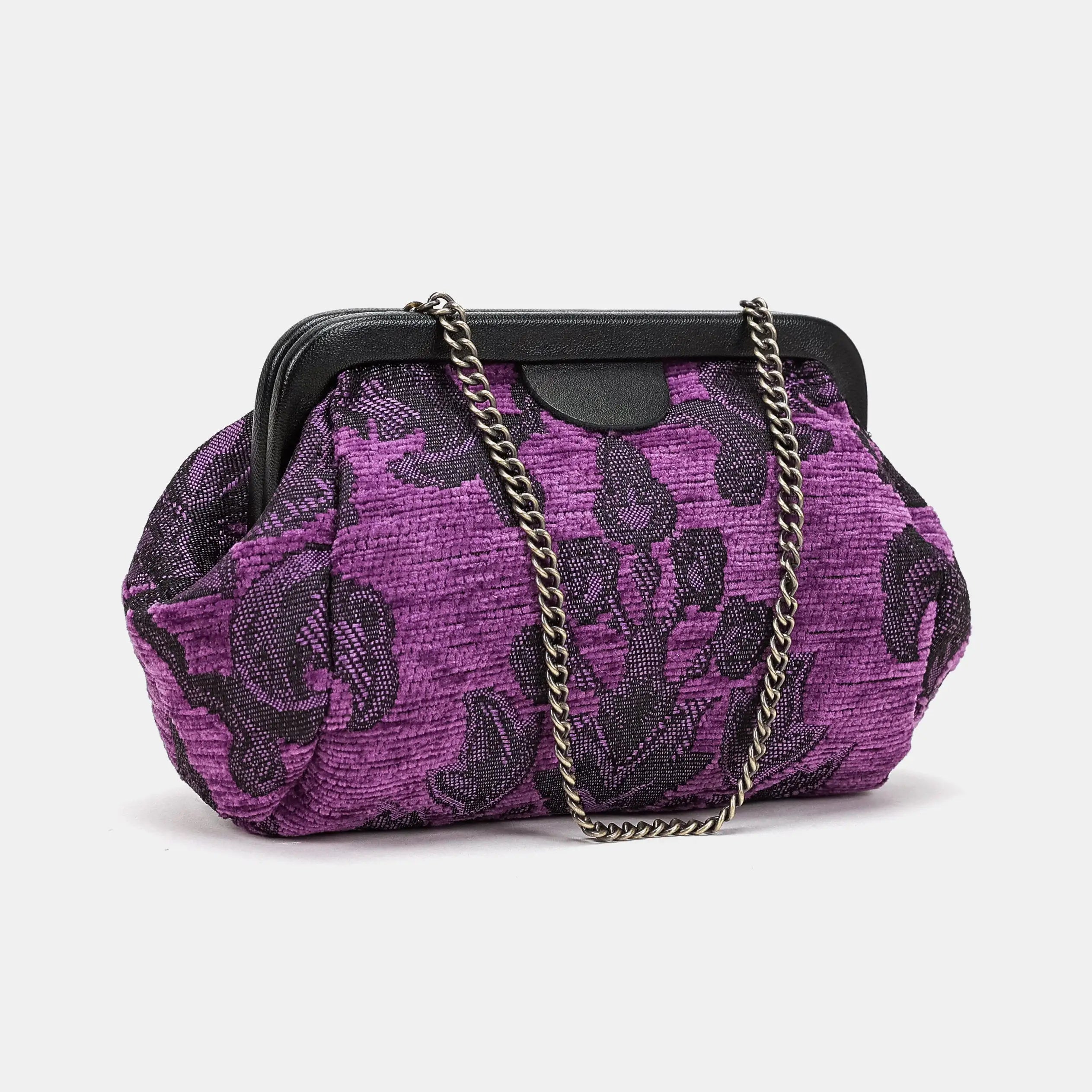 Victorian Blossom purple Evening Bag Clutch Carpetbag of America front