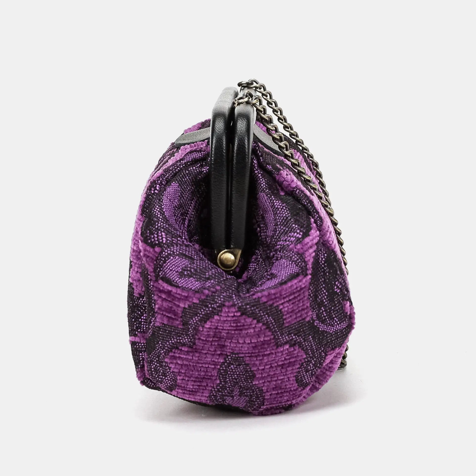 Victorian Blossom purple Evening Bag Clutch Carpetbag of America side