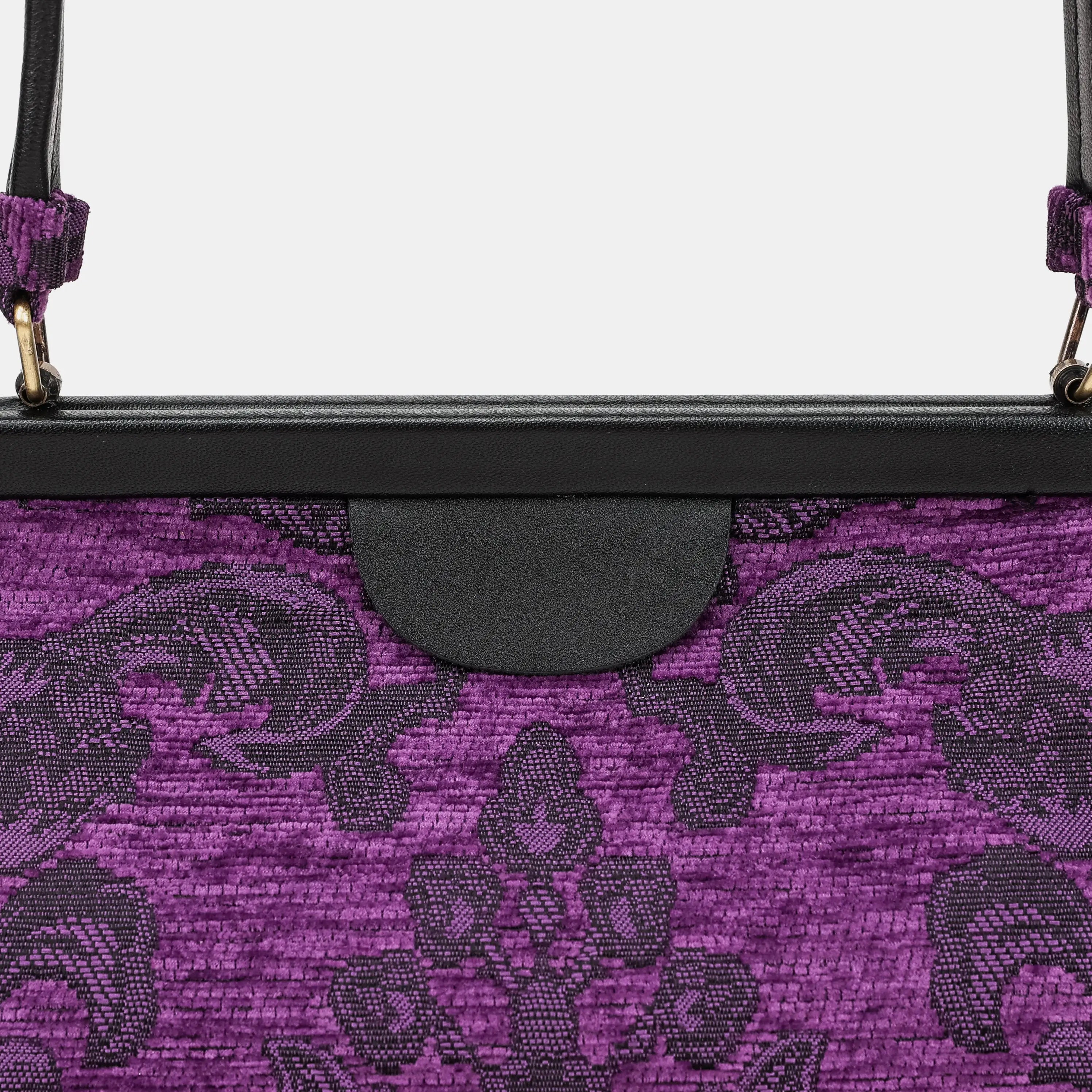 Victorian Blossom purple Shoulder Bag Carpetbag of America details
