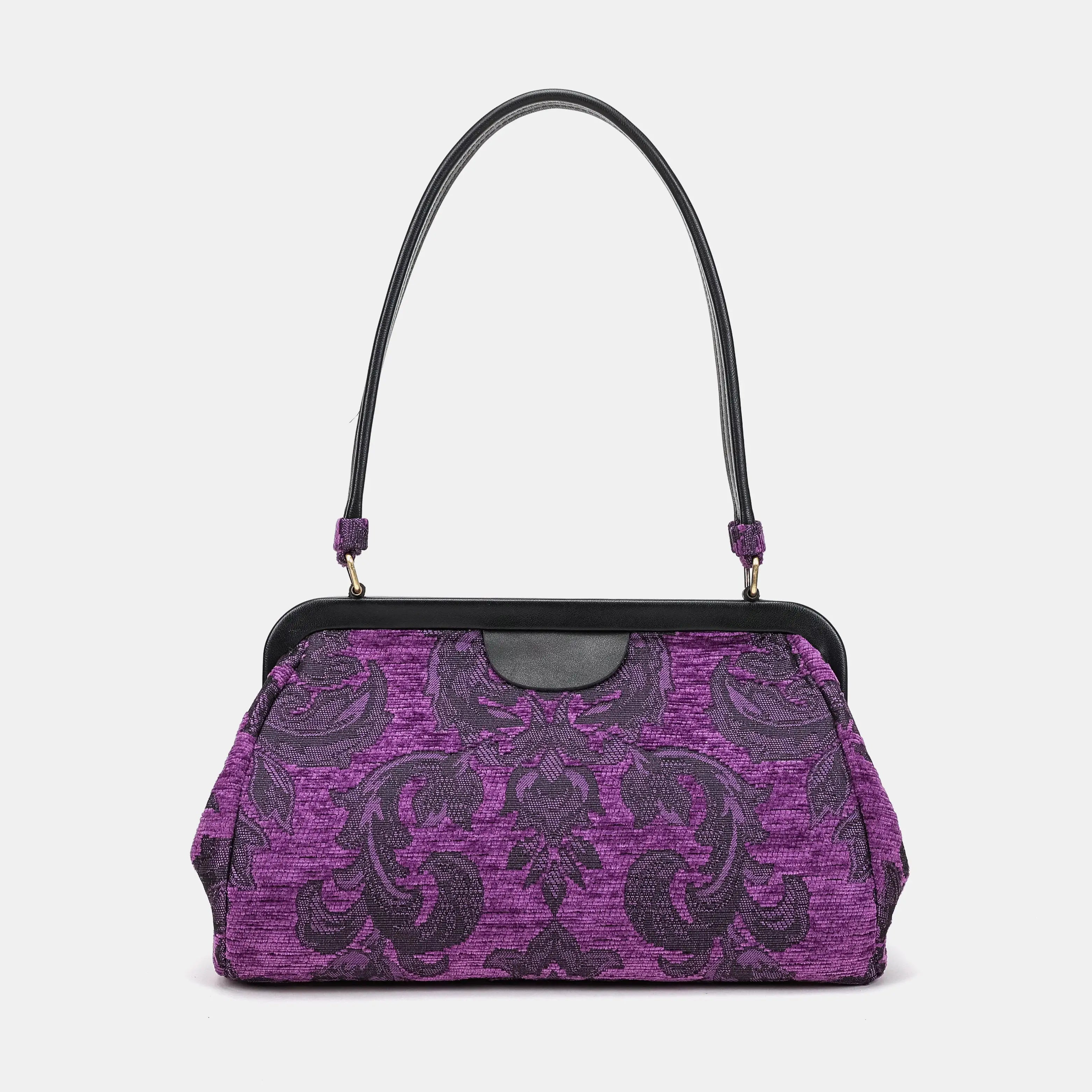 Victorian Blossom purple Shoulder Bag Carpetbag of America back