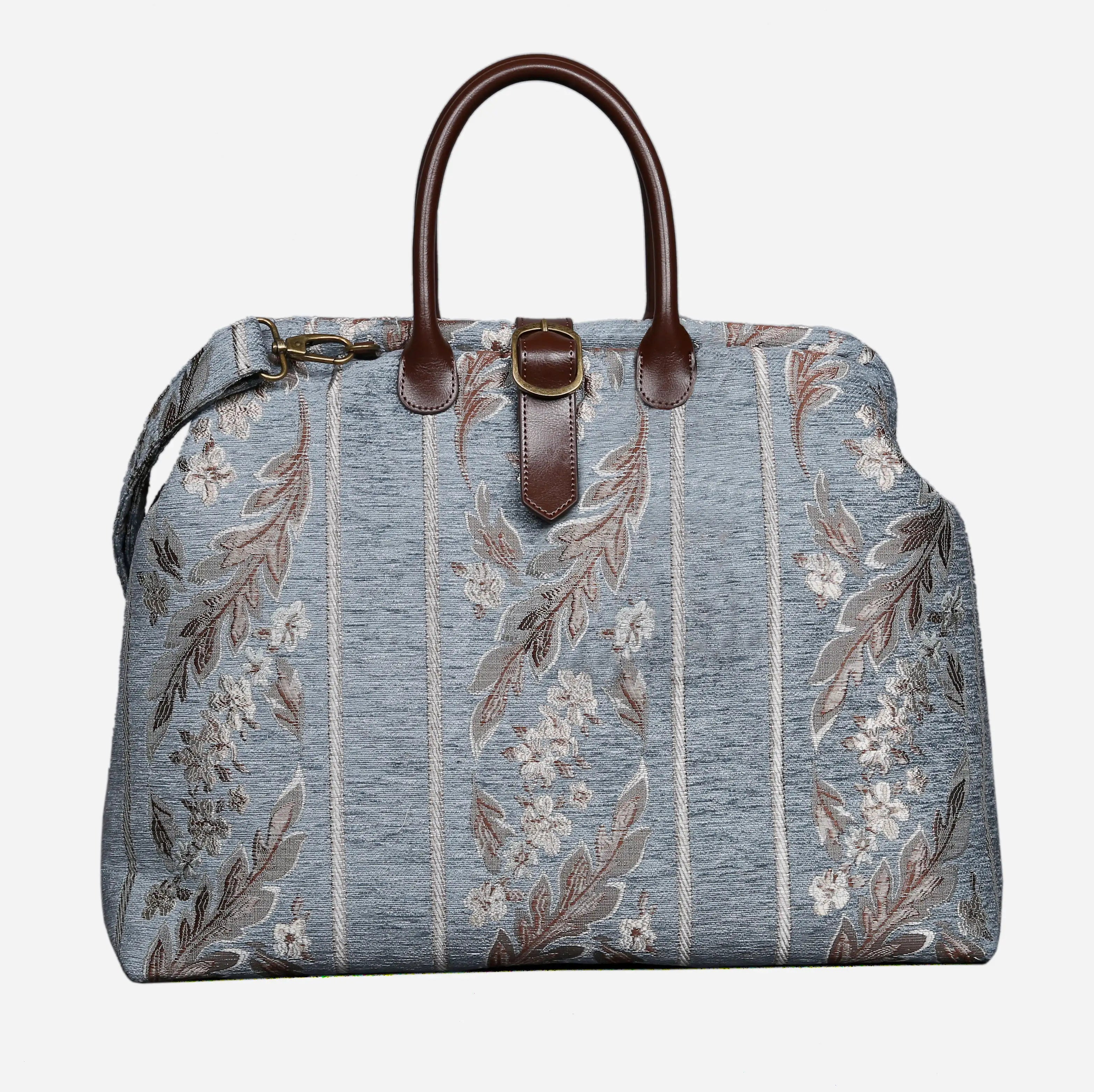 Victorian Stripes Blue Mary Poppins Weekender Carpetbag of America main