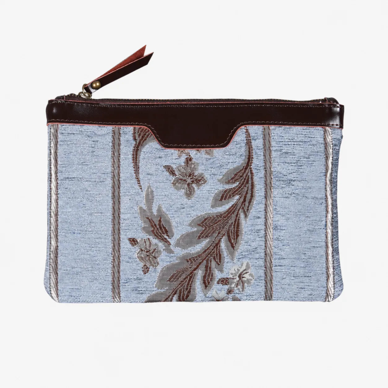 Victorian Strips Blue Wristlet Clutch carpet bag MCW Handmade main