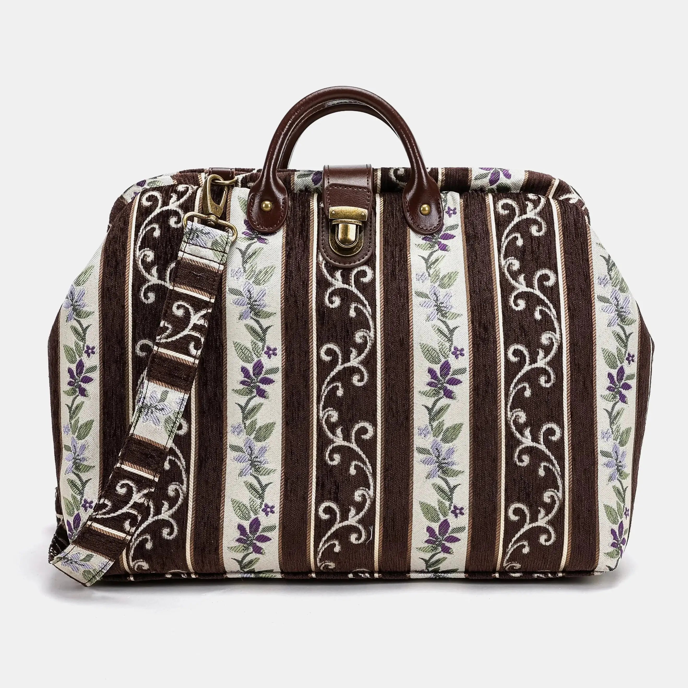 Victorian Stripes Brown Work Carpet Bag of America main