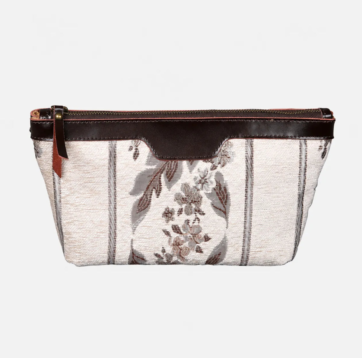 Victorian Strips Cream Carpet Makeup Bag carpet bag MCW Handmade of America main