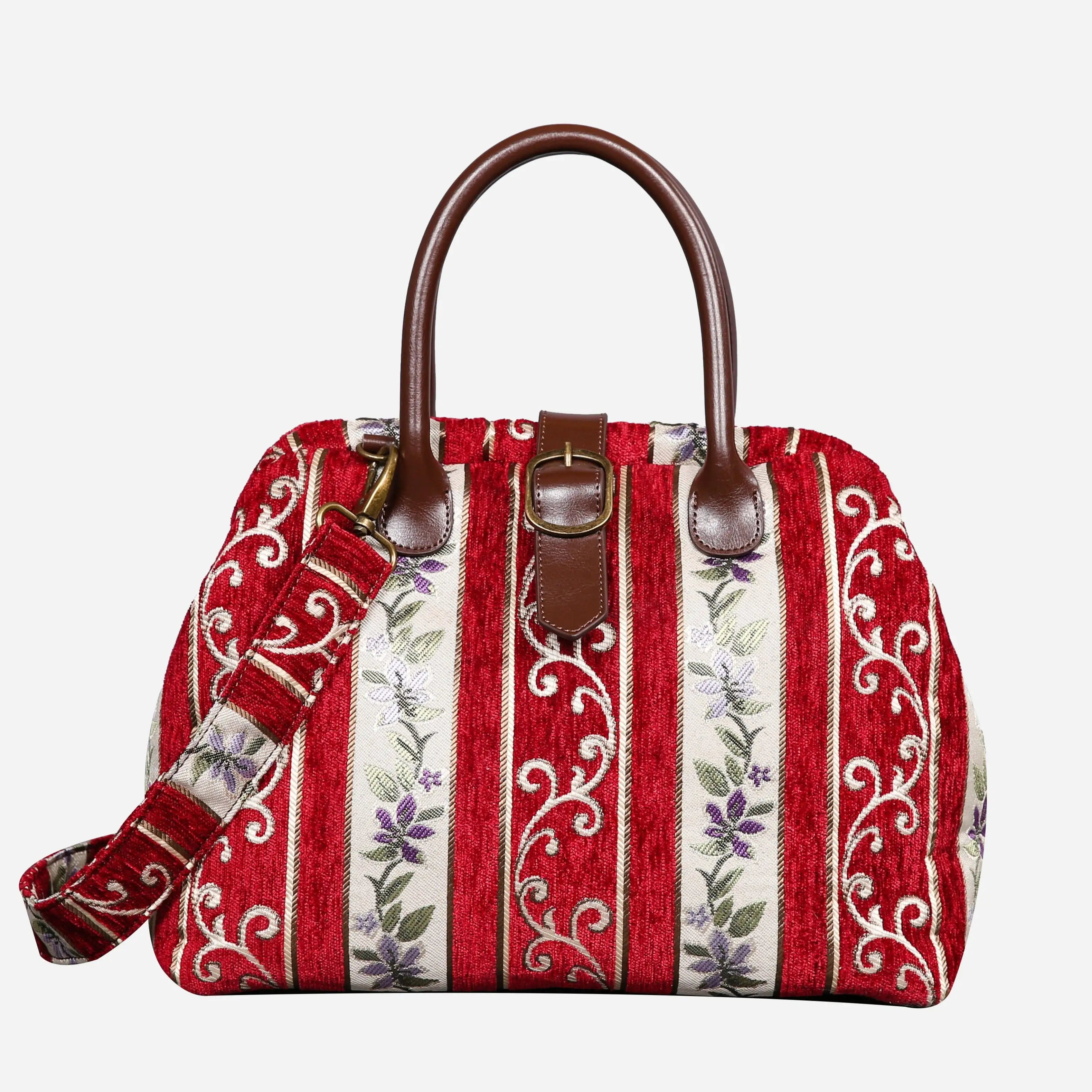 Victorian Strips Red Carpet Handbag Purse carpet bag MCW Handmade of America main